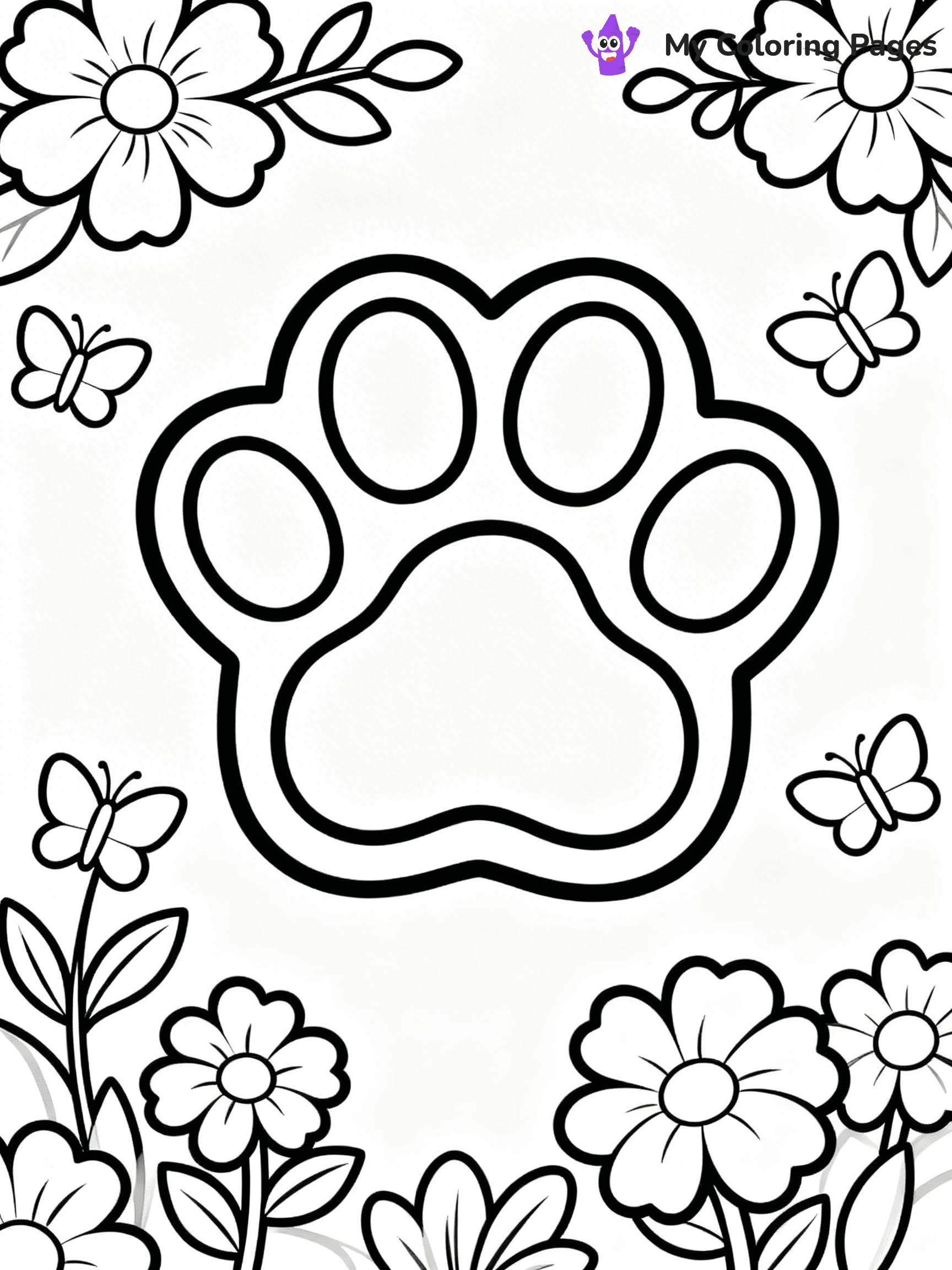 Paw Print Coloring Pages - 18