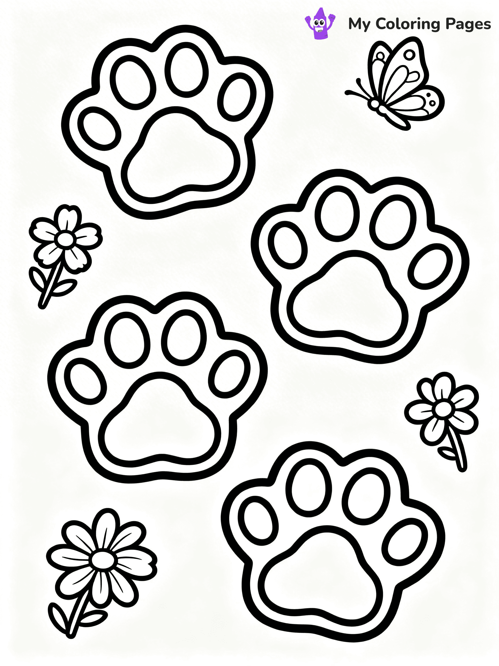 Paw Print Coloring Pages - 17