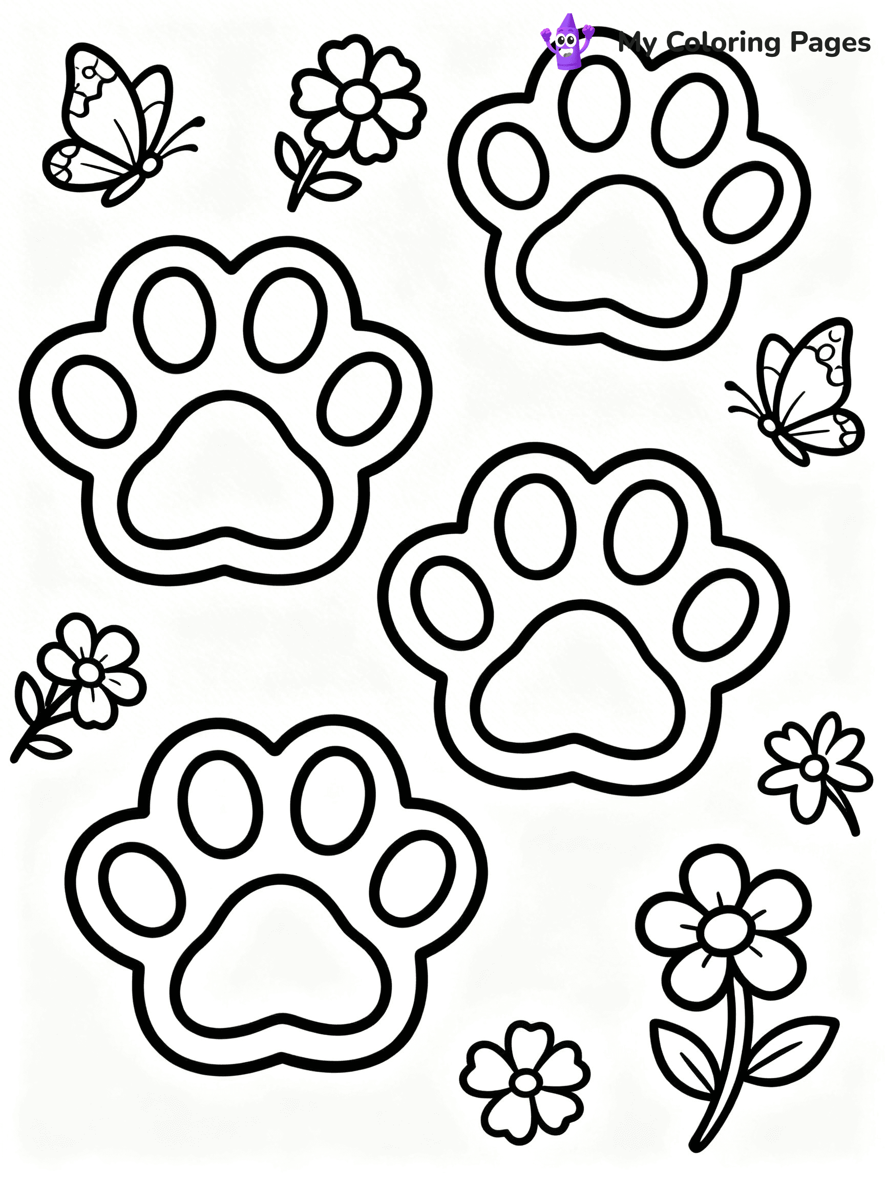 Paw Print Coloring Pages - 16