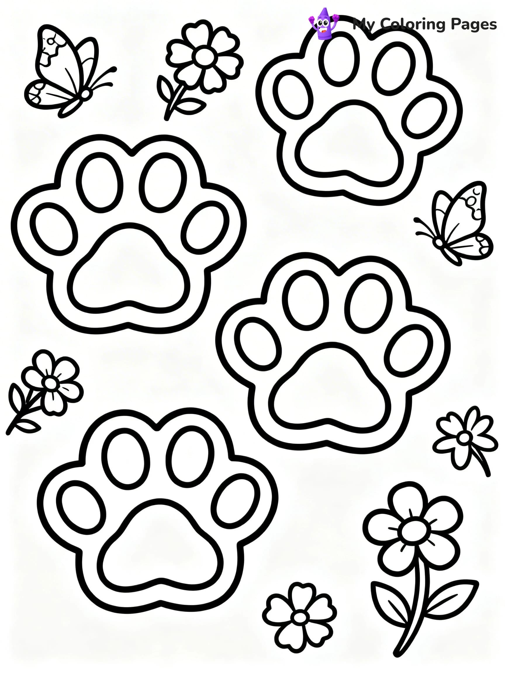 Paw Print Coloring Pages - 16