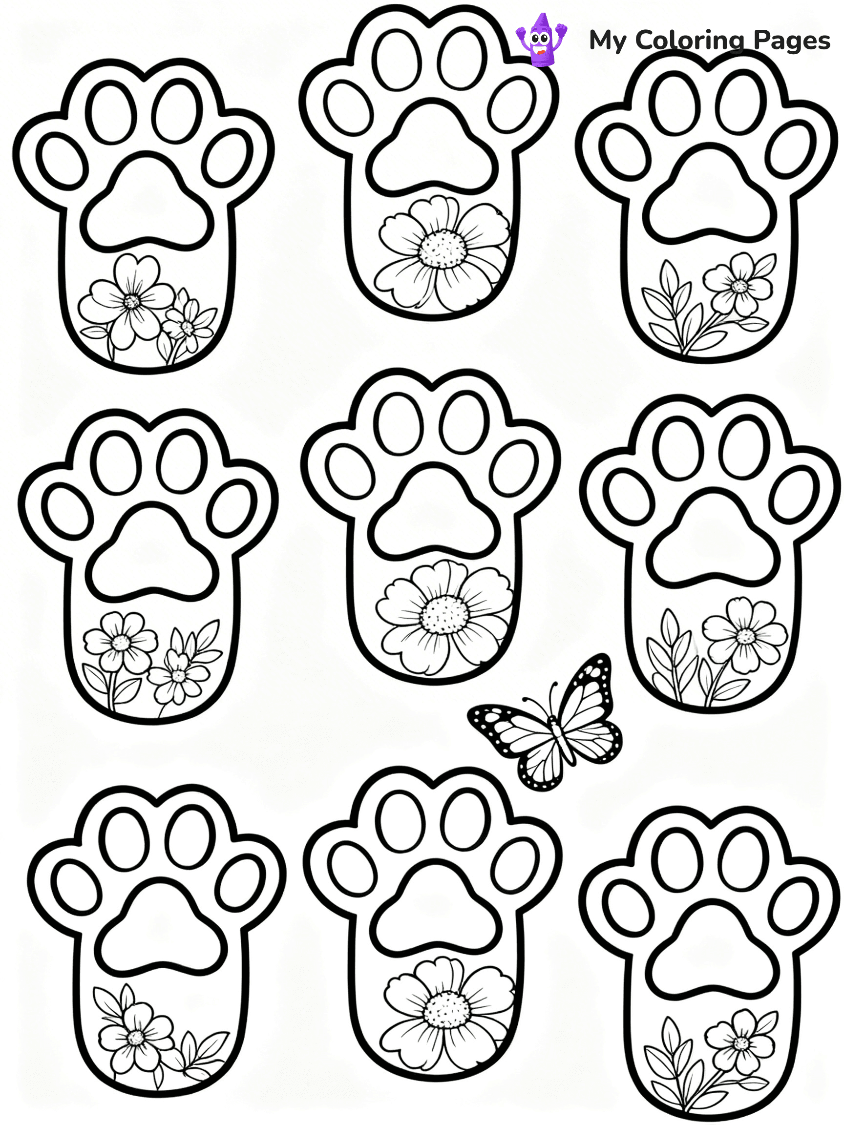 Paw Print Coloring Pages - 15