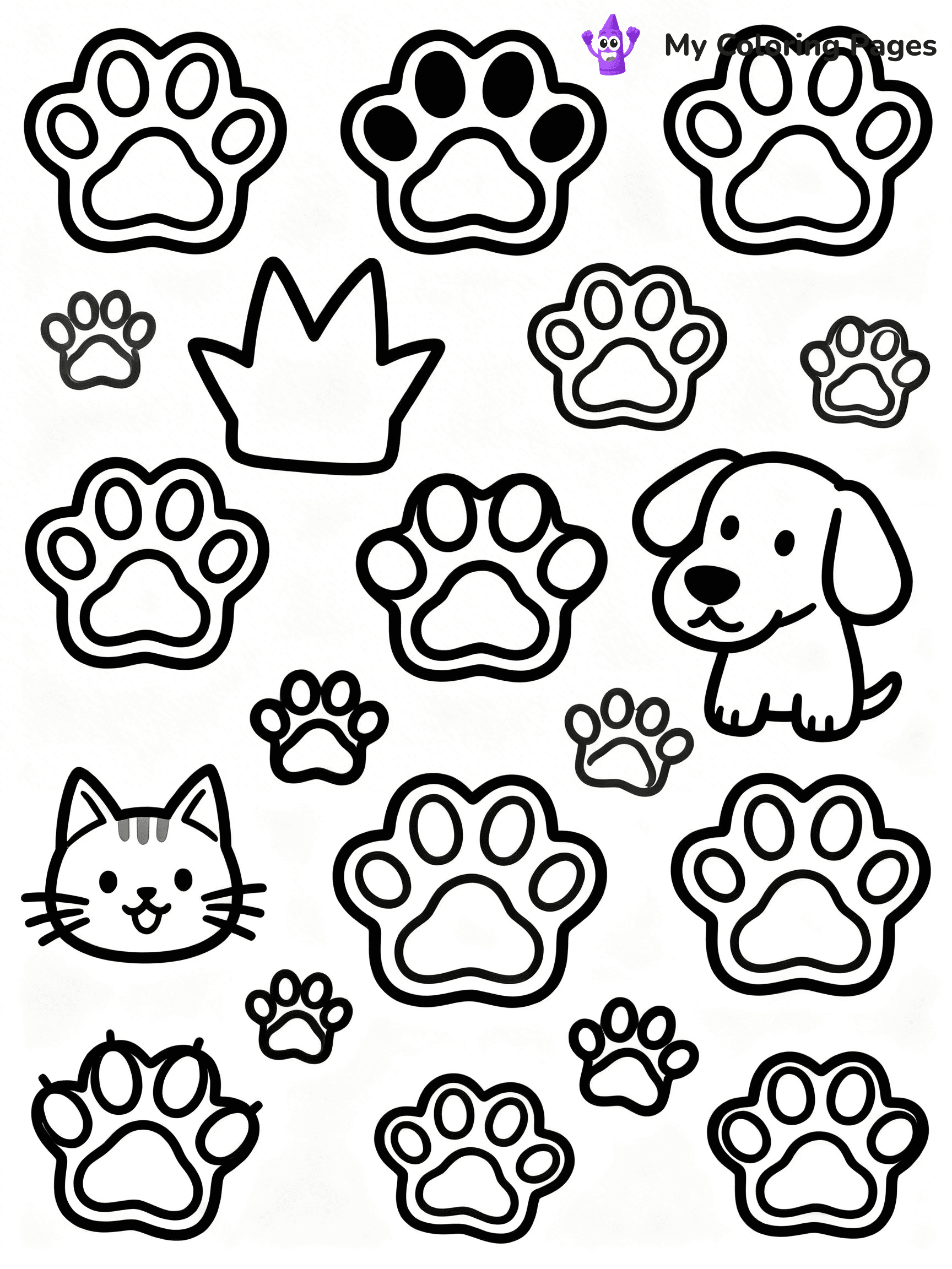 Paw Print Coloring Pages - 14