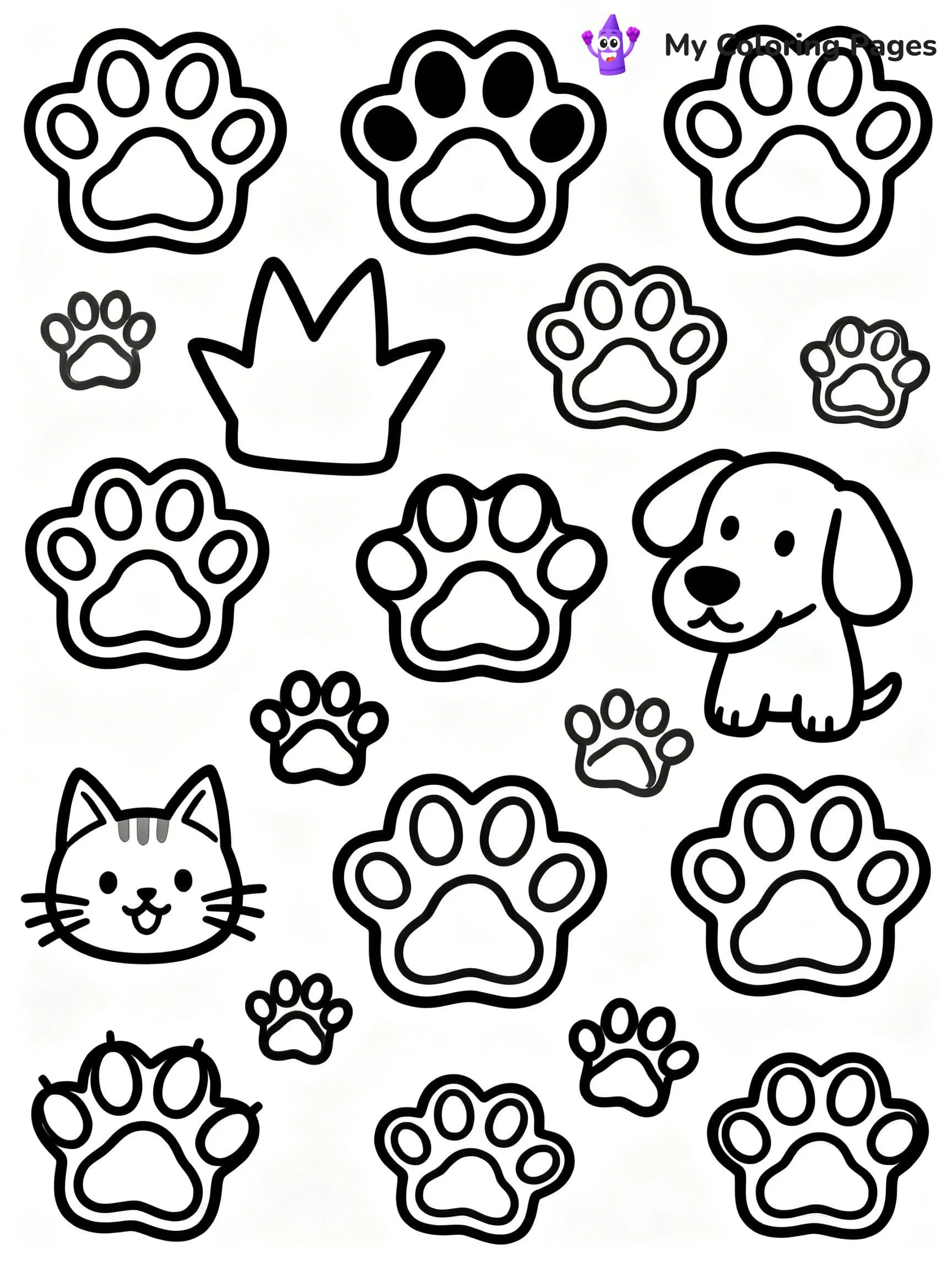 Paw Print Coloring Pages - 14