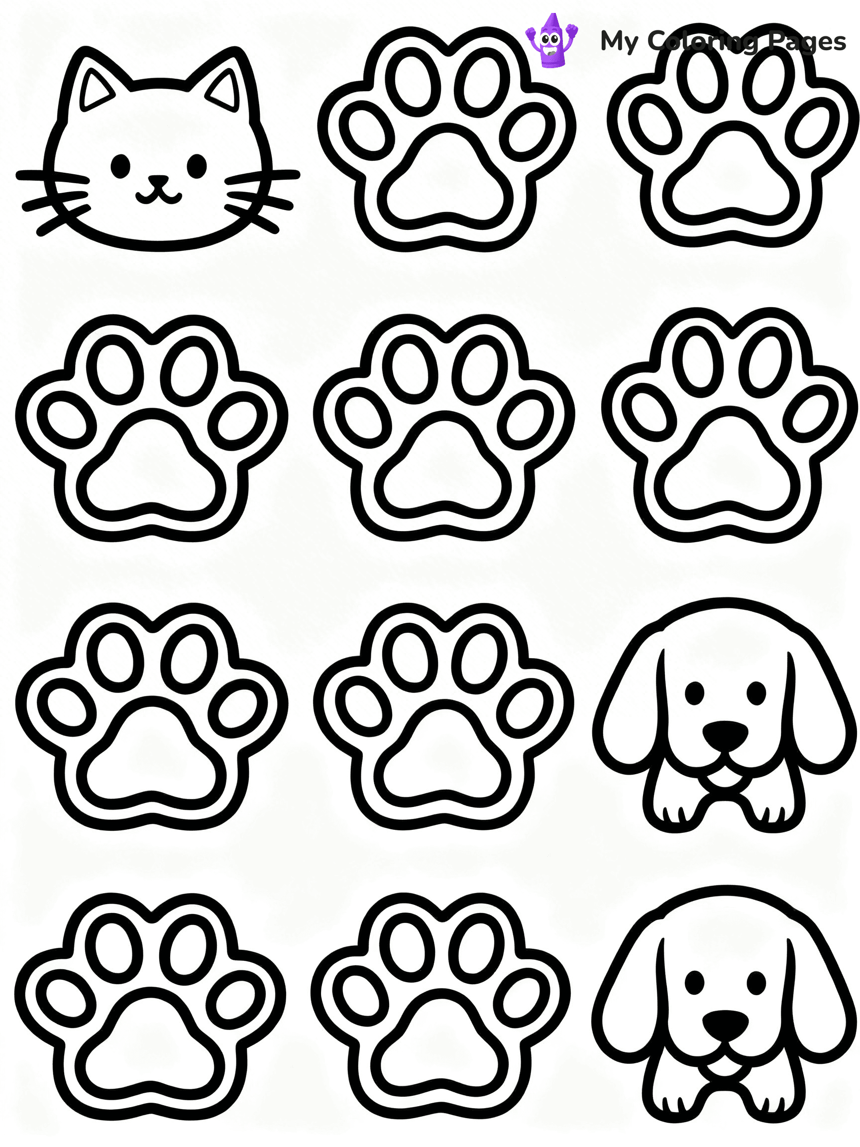 Paw Print Coloring Pages - 13