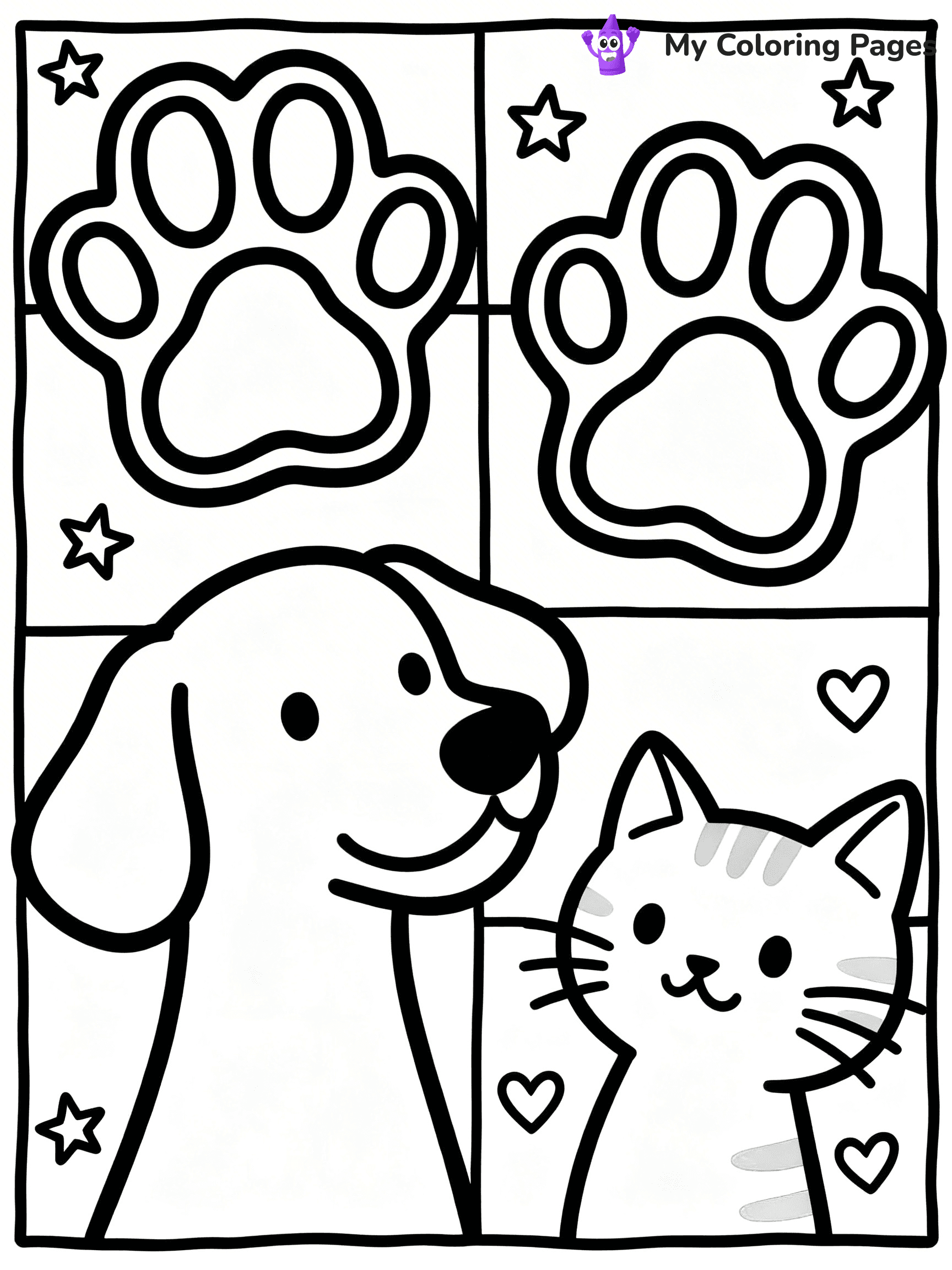 Paw Print Coloring Pages - 6