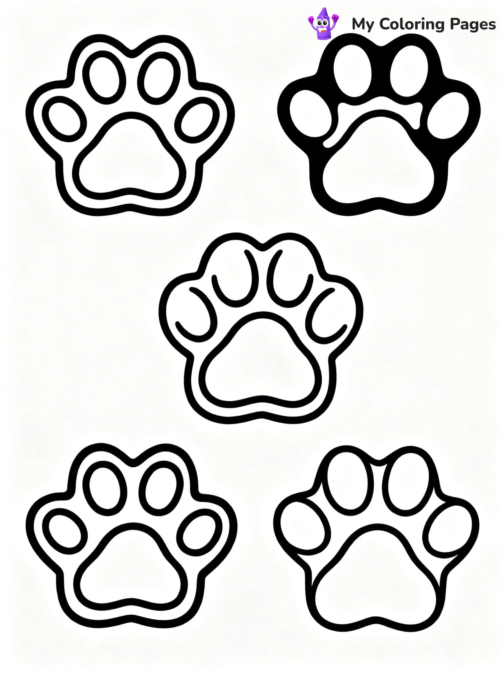 Paw Print Coloring Pages - 5
