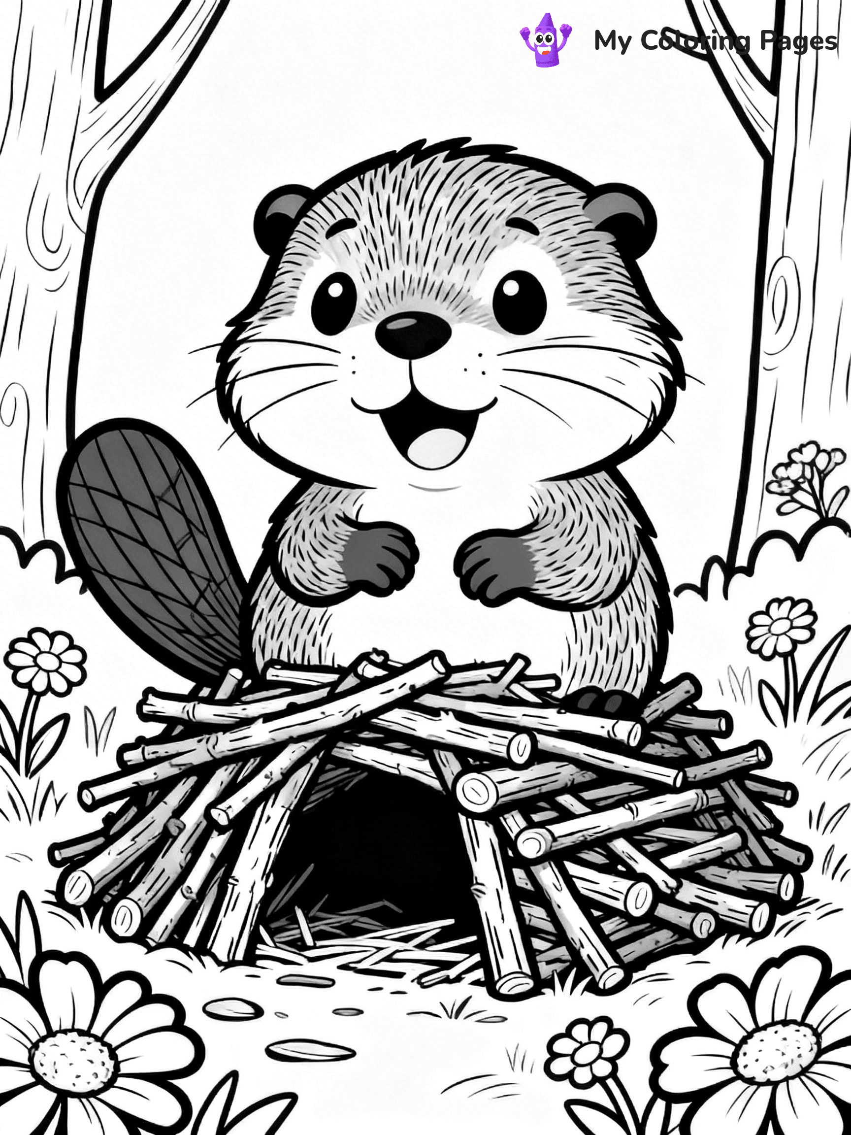 Beaver Coloring Pages - 24