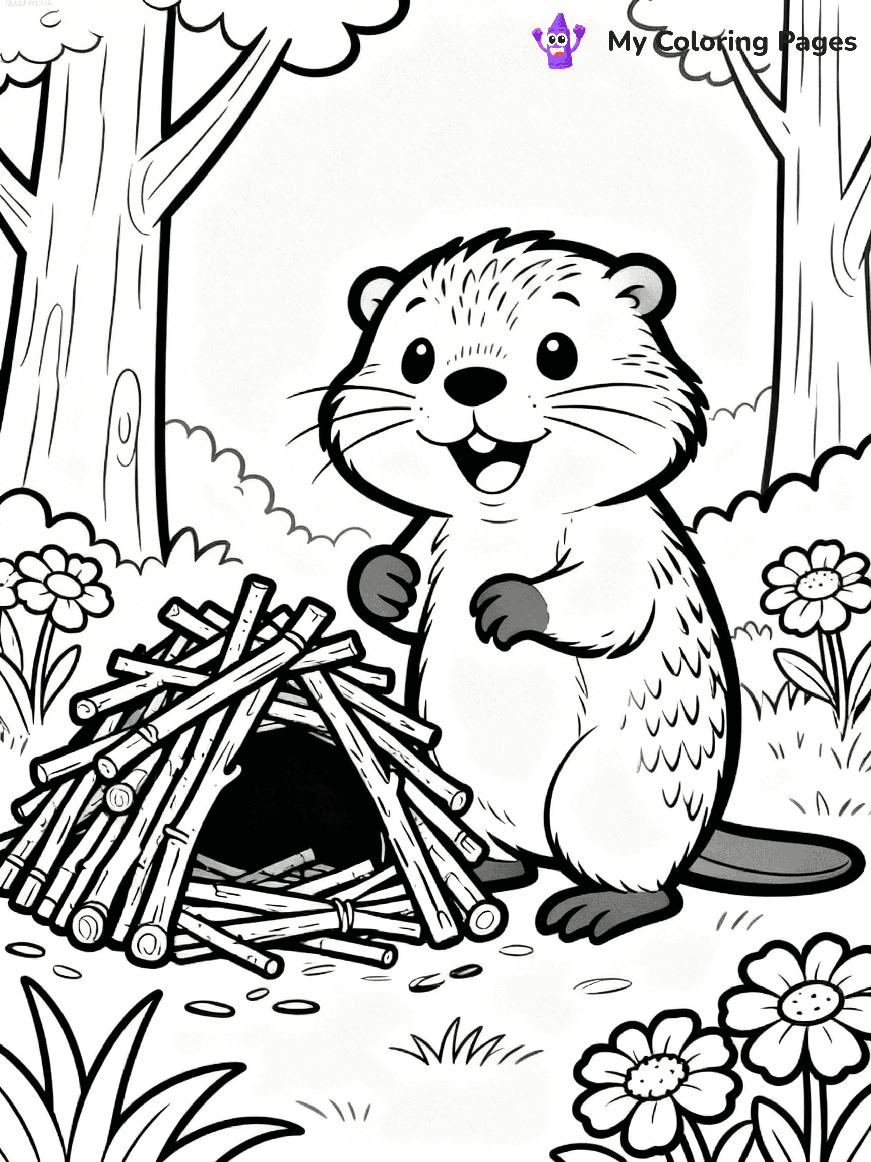 Beaver Coloring Pages - 20