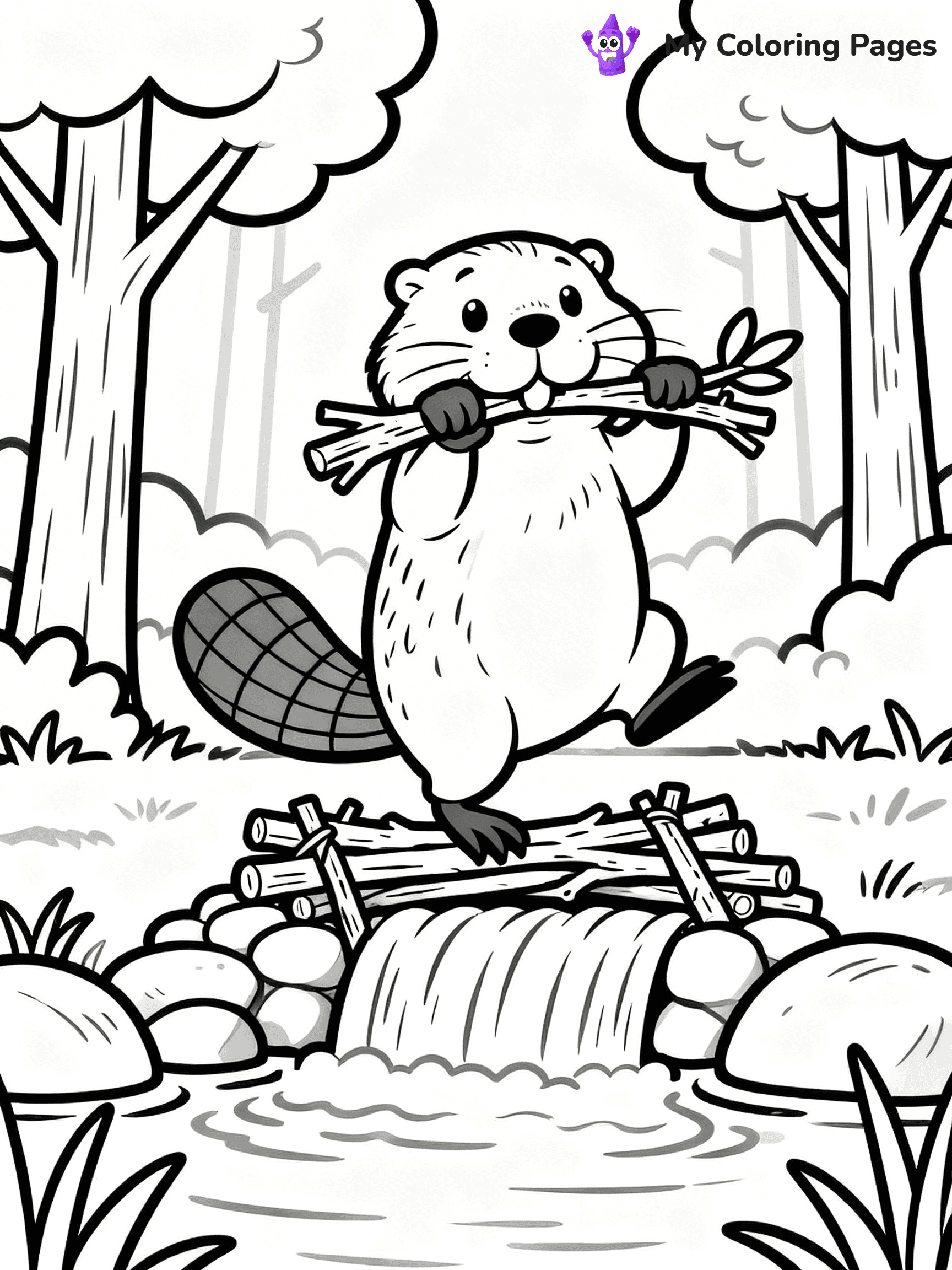 Beaver Coloring Pages - 1