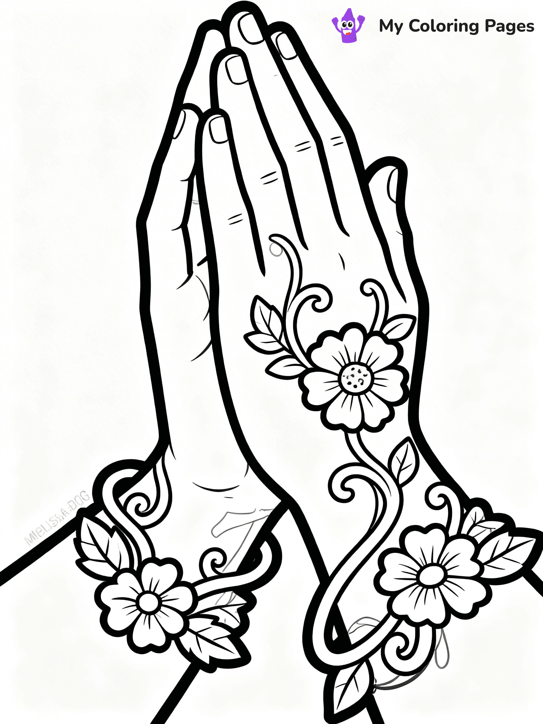 Praying Hands Coloring Pages - 99
