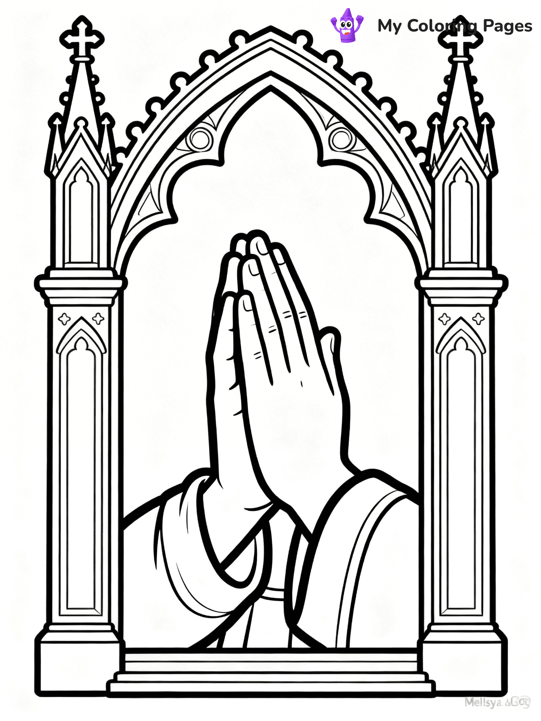 Praying Hands Coloring Pages - 95