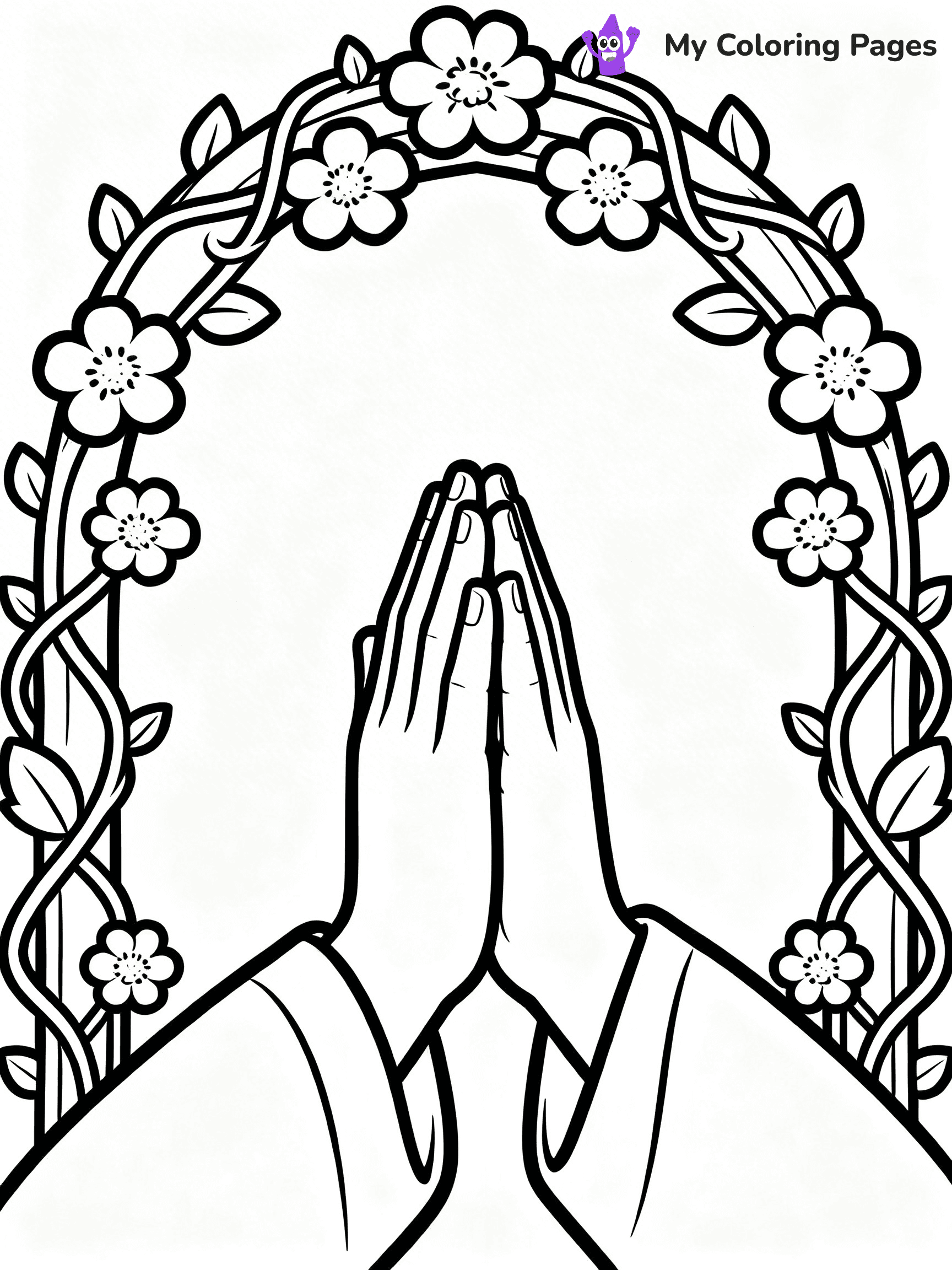Praying Hands Coloring Pages - 36