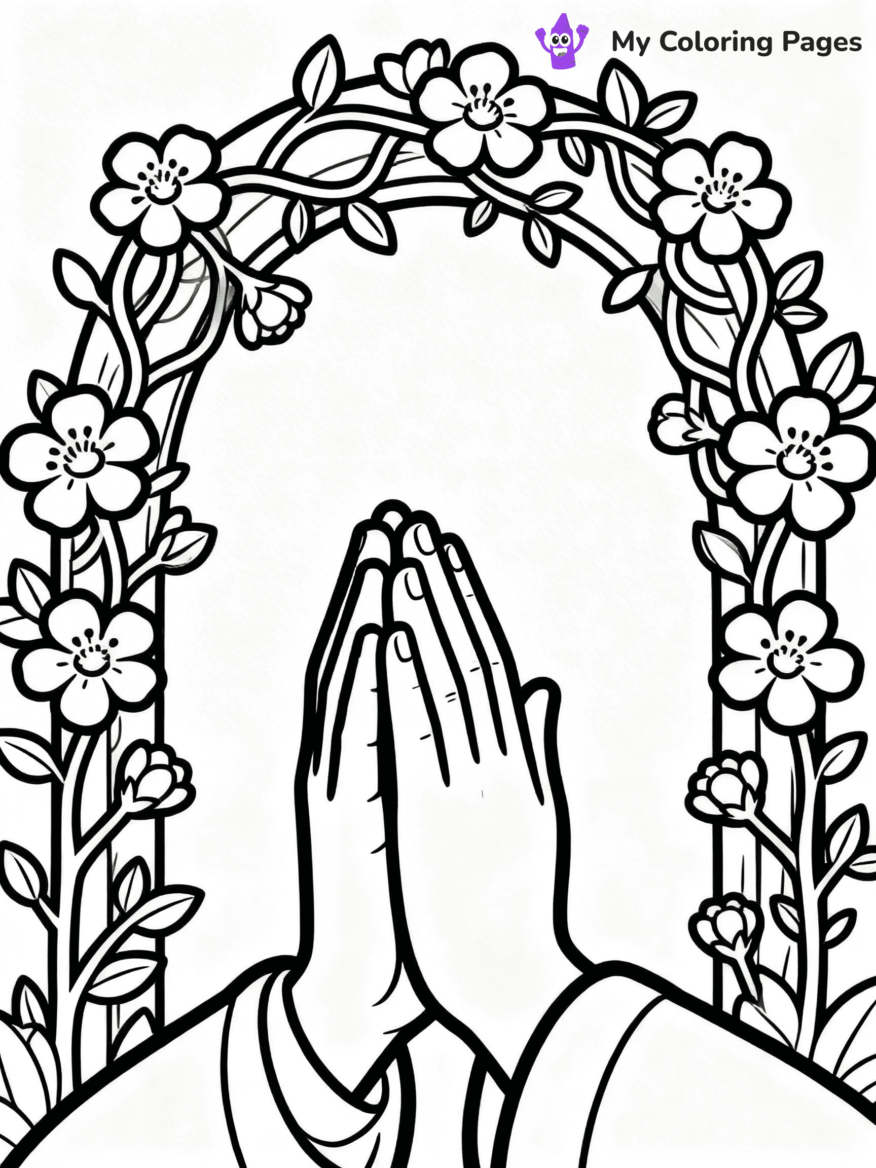 Praying Hands Coloring Pages - 35