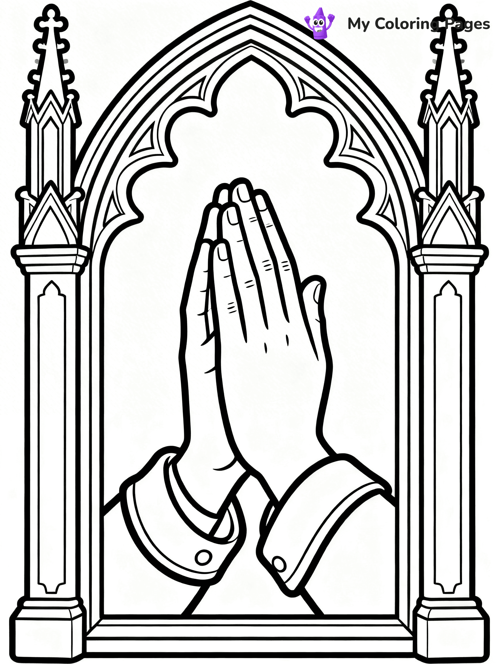 Praying Hands Coloring Pages - 12