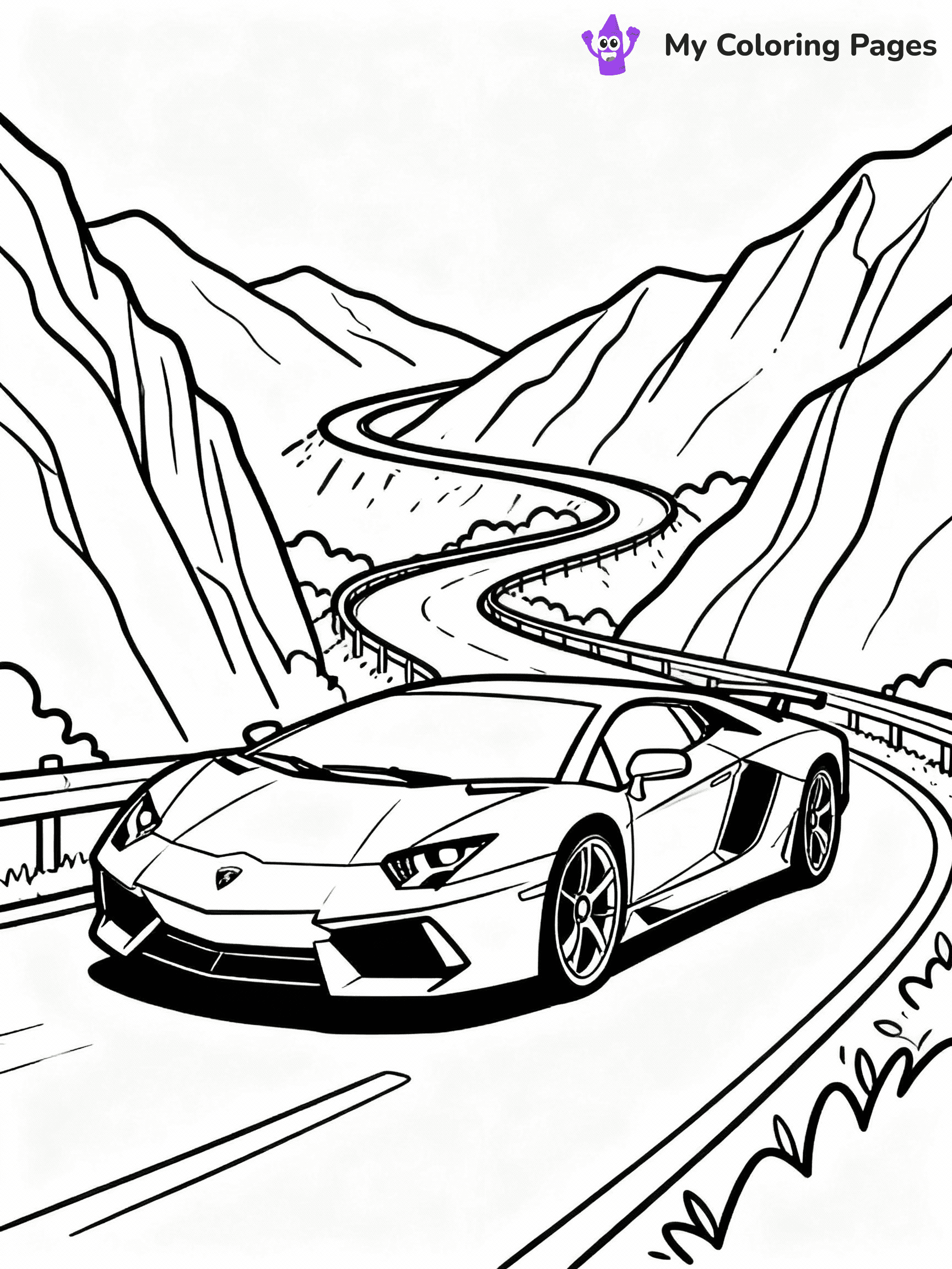⚠️ CRITICAL REQUIREMENT - ABSOLUTE BLACK AND WHITE ONLY ⚠️
This MUST be a BLACK AND WHITE line drawing ONLY. NO COLORS whatsoever.
- ONLY pure black lines (#000000) on pure white background (#FFFFFF)
- ABSOLUTELY NO colors, NO shading, NO gradients, NO grayscale
- If there are ANY colors in the output, the image is REJECTED
- This is a COLORING PAGE - meant to be COLORED IN by children
- The output must be UNCOLORED line art ready for coloring
⚠️ SUBJECT TO DRAW: Lamborghini Aventador in sleek outline style, parked on a winding mountain road, dramatic curves highlighted
(REMEMBER: Output must be BLACK AND WHITE line art only, NOT colored!)
# COLORING PAGE: BLACK OUTLINES ONLY - WHITE BACKGROUND MANDATORY
Create a **coloring book page** using EXACTLY two values: black lines, white space.
## NON-NEGOTIABLE BINARY RULES
- **ONLY #000000 (black) and #FFFFFF (white)** - NO other values exist
- **EVERY PIXEL = BLACK OR WHITE** - no gray/shading/antialiasing
- **WHITE BACKGROUND MANDATORY** - entire canvas stays white
- **ALL SHAPES HOLLOW** - everything is empty outlines waiting to be colored
- **FORBIDDEN:** fills, shading, gradients, patterns, textures, colors
- **NO SOLID REGIONS** - if it's not a thin line, it's wrong
## Universal Line Standards
- Black outlines ONLY - thin, uniform weight
- Every shape completely empty inside
- Closed contours suitable for coloring
- Simple flat illustration - zero depth/3D/realism
- **Style:** Whimsical Doodle Art Alley - rounded, friendly outlines (unless specified)
## Everything = Outline Only
- Characters/animals: hollow shapes
- Objects/clothing: empty contours
- Backgrounds/scenery: line work only
- Natural elements: outlined forms
- Dark/night areas: don't exist (use outlined symbols)
- Textures/patterns: convert to simple lines
## The Test
Can a child color EVERY white space with crayons? If any area is pre-filled/shaded/gray or colored in, it FAILS. Every shape must be waiting to receive color.
**FINAL OUTPUT**: Binary coloring page. Black lines define shapes. White spaces ready for coloring. Nothing else exists. No exceptions. Print-ready.
⚠️ FINAL REMINDER: Draw the subject "Lamborghini Aventador in sleek outline style, parked on a winding mountain road, dramatic curves highlighted" as BLACK AND WHITE line art. Zero colors in output.