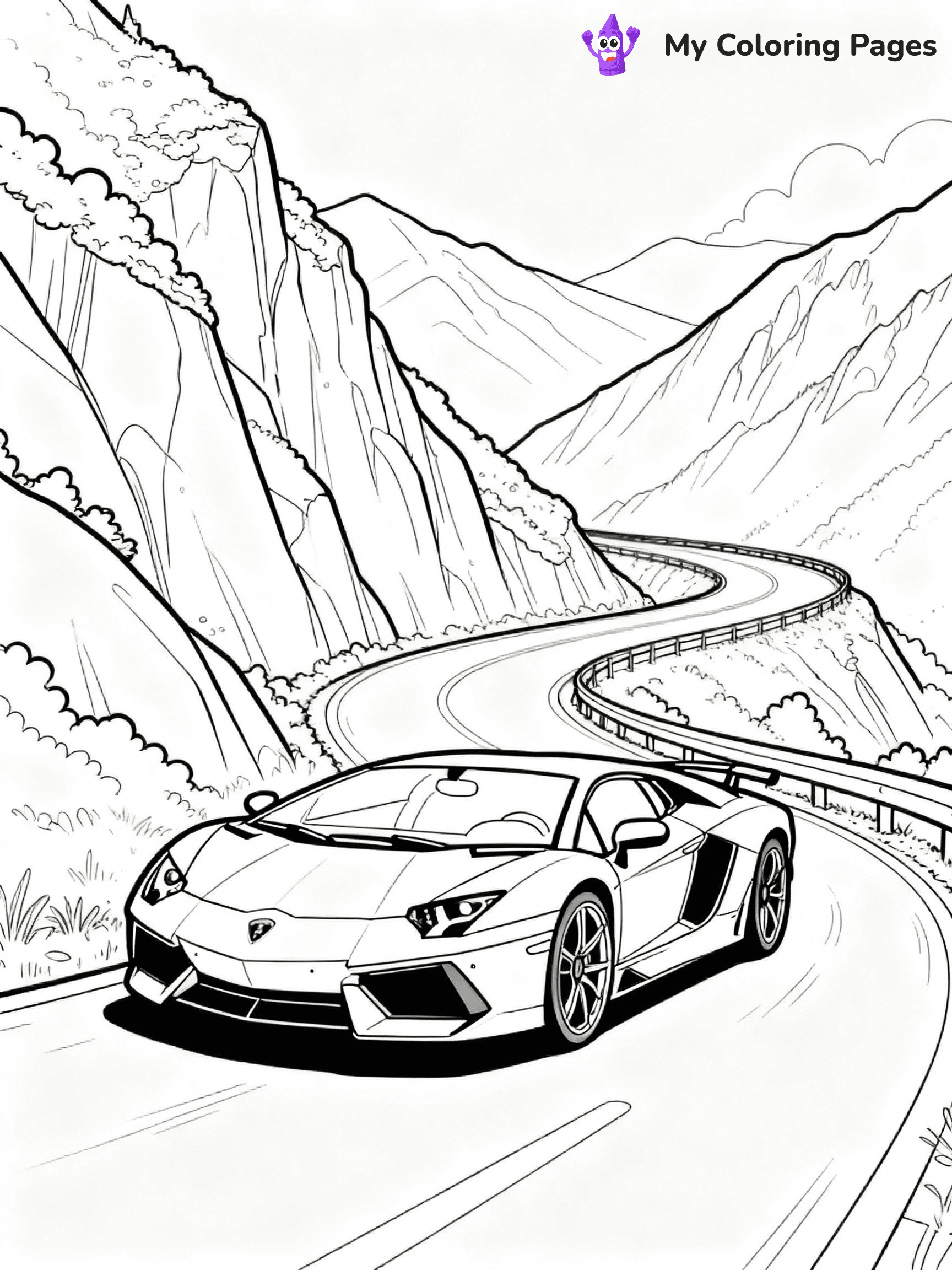 ⚠️ CRITICAL REQUIREMENT - ABSOLUTE BLACK AND WHITE ONLY ⚠️
This MUST be a BLACK AND WHITE line drawing ONLY. NO COLORS whatsoever.
- ONLY pure black lines (#000000) on pure white background (#FFFFFF)
- ABSOLUTELY NO colors, NO shading, NO gradients, NO grayscale
- If there are ANY colors in the output, the image is REJECTED
- This is a COLORING PAGE - meant to be COLORED IN by children
- The output must be UNCOLORED line art ready for coloring
⚠️ SUBJECT TO DRAW: Lamborghini Aventador in sleek outline style, parked on a winding mountain road, dramatic curves highlighted
(REMEMBER: Output must be BLACK AND WHITE line art only, NOT colored!)
# COLORING PAGE: BLACK OUTLINES ONLY - WHITE BACKGROUND MANDATORY
Create a **coloring book page** using EXACTLY two values: black lines, white space.
## NON-NEGOTIABLE BINARY RULES
- **ONLY #000000 (black) and #FFFFFF (white)** - NO other values exist
- **EVERY PIXEL = BLACK OR WHITE** - no gray/shading/antialiasing
- **WHITE BACKGROUND MANDATORY** - entire canvas stays white
- **ALL SHAPES HOLLOW** - everything is empty outlines waiting to be colored
- **FORBIDDEN:** fills, shading, gradients, patterns, textures, colors
- **NO SOLID REGIONS** - if it's not a thin line, it's wrong
## Universal Line Standards
- Black outlines ONLY - thin, uniform weight
- Every shape completely empty inside
- Closed contours suitable for coloring
- Simple flat illustration - zero depth/3D/realism
- **Style:** Whimsical Doodle Art Alley - rounded, friendly outlines (unless specified)
## Everything = Outline Only
- Characters/animals: hollow shapes
- Objects/clothing: empty contours
- Backgrounds/scenery: line work only
- Natural elements: outlined forms
- Dark/night areas: don't exist (use outlined symbols)
- Textures/patterns: convert to simple lines
## The Test
Can a child color EVERY white space with crayons? If any area is pre-filled/shaded/gray or colored in, it FAILS. Every shape must be waiting to receive color.
**FINAL OUTPUT**: Binary coloring page. Black lines define shapes. White spaces ready for coloring. Nothing else exists. No exceptions. Print-ready.
⚠️ FINAL REMINDER: Draw the subject "Lamborghini Aventador in sleek outline style, parked on a winding mountain road, dramatic curves highlighted" as BLACK AND WHITE line art. Zero colors in output.