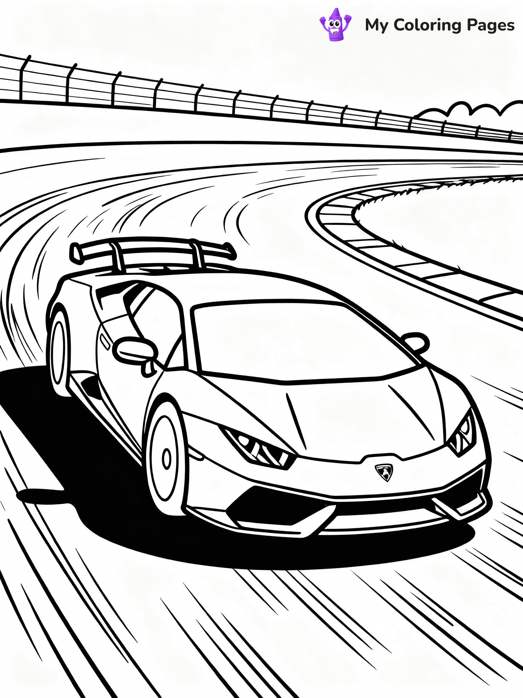 ⚠️ CRITICAL REQUIREMENT - ABSOLUTE BLACK AND WHITE ONLY ⚠️
This MUST be a BLACK AND WHITE line drawing ONLY. NO COLORS whatsoever.
- ONLY pure black lines (#000000) on pure white background (#FFFFFF)
- ABSOLUTELY NO colors, NO shading, NO gradients, NO grayscale
- If there are ANY colors in the output, the image is REJECTED
- This is a COLORING PAGE - meant to be COLORED IN by children
- The output must be UNCOLORED line art ready for coloring
⚠️ SUBJECT TO DRAW: Lamborghini Huracán in dynamic outline style, racing on a track, motion lines emphasizing speed
(REMEMBER: Output must be BLACK AND WHITE line art only, NOT colored!)
# COLORING PAGE: BLACK OUTLINES ONLY - WHITE BACKGROUND MANDATORY
Create a **coloring book page** using EXACTLY two values: black lines, white space.
## NON-NEGOTIABLE BINARY RULES
- **ONLY #000000 (black) and #FFFFFF (white)** - NO other values exist
- **EVERY PIXEL = BLACK OR WHITE** - no gray/shading/antialiasing
- **WHITE BACKGROUND MANDATORY** - entire canvas stays white
- **ALL SHAPES HOLLOW** - everything is empty outlines waiting to be colored
- **FORBIDDEN:** fills, shading, gradients, patterns, textures, colors
- **NO SOLID REGIONS** - if it's not a thin line, it's wrong
## Universal Line Standards
- Black outlines ONLY - thin, uniform weight
- Every shape completely empty inside
- Closed contours suitable for coloring
- Simple flat illustration - zero depth/3D/realism
- **Style:** Whimsical Doodle Art Alley - rounded, friendly outlines (unless specified)
## Everything = Outline Only
- Characters/animals: hollow shapes
- Objects/clothing: empty contours
- Backgrounds/scenery: line work only
- Natural elements: outlined forms
- Dark/night areas: don't exist (use outlined symbols)
- Textures/patterns: convert to simple lines
## The Test
Can a child color EVERY white space with crayons? If any area is pre-filled/shaded/gray or colored in, it FAILS. Every shape must be waiting to receive color.
**FINAL OUTPUT**: Binary coloring page. Black lines define shapes. White spaces ready for coloring. Nothing else exists. No exceptions. Print-ready.
⚠️ FINAL REMINDER: Draw the subject "Lamborghini Huracán in dynamic outline style, racing on a track, motion lines emphasizing speed" as BLACK AND WHITE line art. Zero colors in output.