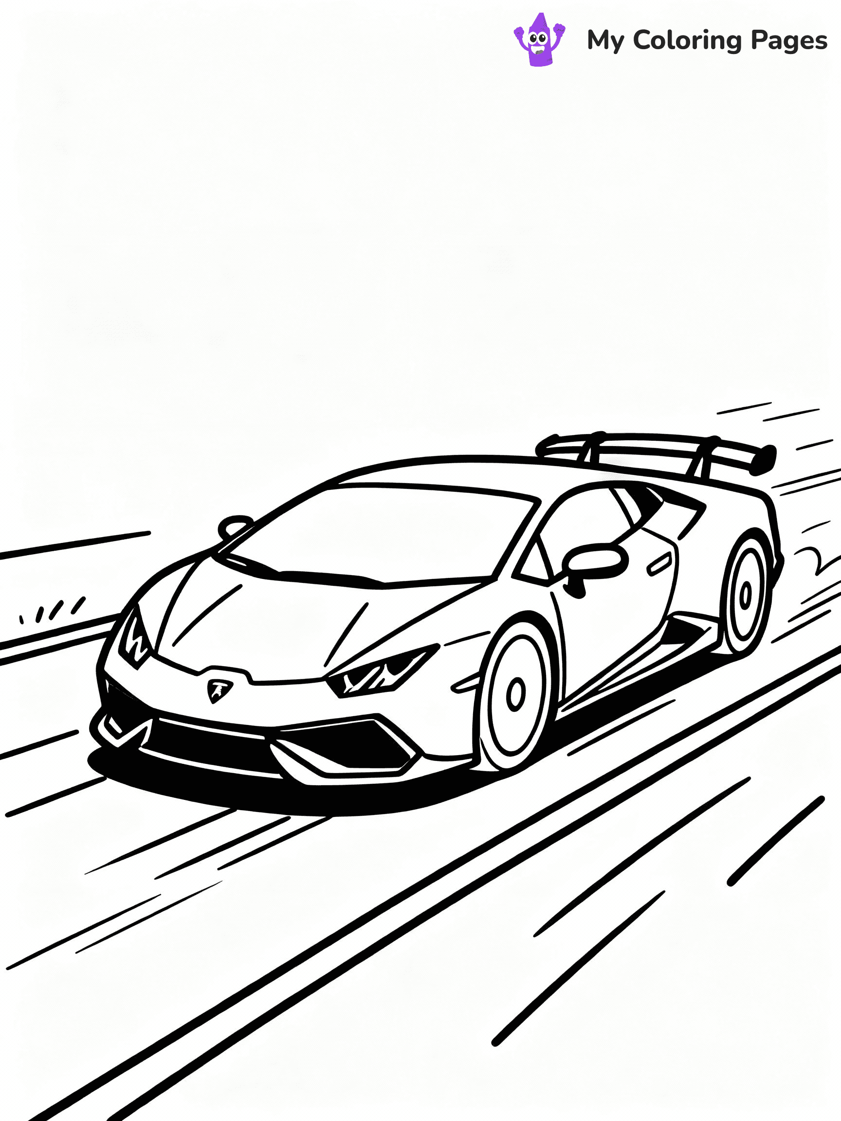 ⚠️ CRITICAL REQUIREMENT - ABSOLUTE BLACK AND WHITE ONLY ⚠️
This MUST be a BLACK AND WHITE line drawing ONLY. NO COLORS whatsoever.
- ONLY pure black lines (#000000) on pure white background (#FFFFFF)
- ABSOLUTELY NO colors, NO shading, NO gradients, NO grayscale
- If there are ANY colors in the output, the image is REJECTED
- This is a COLORING PAGE - meant to be COLORED IN by children
- The output must be UNCOLORED line art ready for coloring
⚠️ SUBJECT TO DRAW: Lamborghini Huracán in dynamic outline style, racing on a track, motion lines emphasizing speed
(REMEMBER: Output must be BLACK AND WHITE line art only, NOT colored!)
# COLORING PAGE: BLACK OUTLINES ONLY - WHITE BACKGROUND MANDATORY
Create a **coloring book page** using EXACTLY two values: black lines, white space.
## NON-NEGOTIABLE BINARY RULES
- **ONLY #000000 (black) and #FFFFFF (white)** - NO other values exist
- **EVERY PIXEL = BLACK OR WHITE** - no gray/shading/antialiasing
- **WHITE BACKGROUND MANDATORY** - entire canvas stays white
- **ALL SHAPES HOLLOW** - everything is empty outlines waiting to be colored
- **FORBIDDEN:** fills, shading, gradients, patterns, textures, colors
- **NO SOLID REGIONS** - if it's not a thin line, it's wrong
## Universal Line Standards
- Black outlines ONLY - thin, uniform weight
- Every shape completely empty inside
- Closed contours suitable for coloring
- Simple flat illustration - zero depth/3D/realism
- **Style:** Whimsical Doodle Art Alley - rounded, friendly outlines (unless specified)
## Everything = Outline Only
- Characters/animals: hollow shapes
- Objects/clothing: empty contours
- Backgrounds/scenery: line work only
- Natural elements: outlined forms
- Dark/night areas: don't exist (use outlined symbols)
- Textures/patterns: convert to simple lines
## The Test
Can a child color EVERY white space with crayons? If any area is pre-filled/shaded/gray or colored in, it FAILS. Every shape must be waiting to receive color.
**FINAL OUTPUT**: Binary coloring page. Black lines define shapes. White spaces ready for coloring. Nothing else exists. No exceptions. Print-ready.
⚠️ FINAL REMINDER: Draw the subject "Lamborghini Huracán in dynamic outline style, racing on a track, motion lines emphasizing speed" as BLACK AND WHITE line art. Zero colors in output.