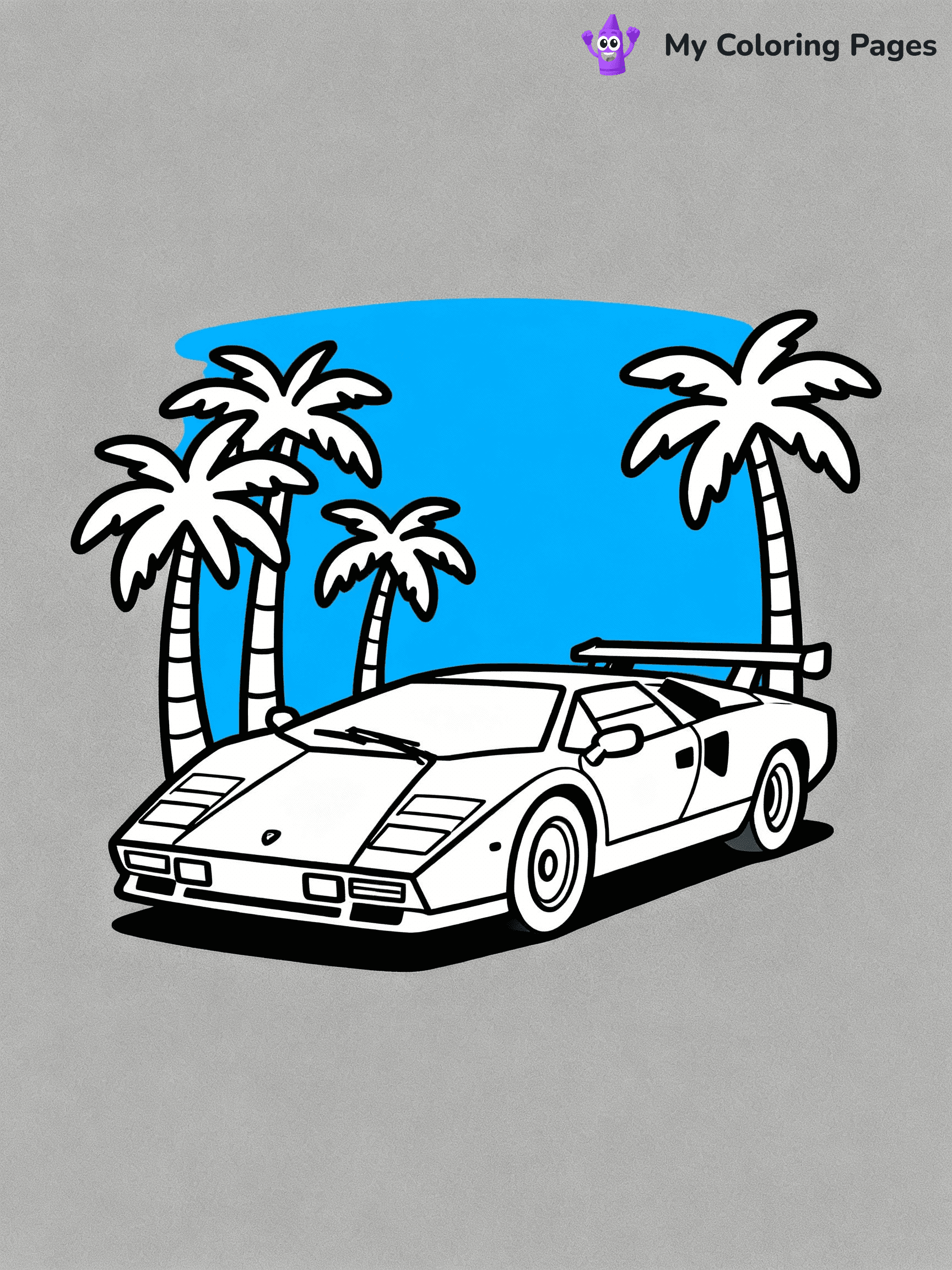 ⚠️ CRITICAL REQUIREMENT - ABSOLUTE BLACK AND WHITE ONLY ⚠️
This MUST be a BLACK AND WHITE line drawing ONLY. NO COLORS whatsoever.
- ONLY pure black lines (#000000) on pure white background (#FFFFFF)
- ABSOLUTELY NO colors, NO shading, NO gradients, NO grayscale
- If there are ANY colors in the output, the image is REJECTED
- This is a COLORING PAGE - meant to be COLORED IN by children
- The output must be UNCOLORED line art ready for coloring
⚠️ SUBJECT TO DRAW: Lamborghini Countach in classic outline style, with iconic wedge shape, surrounded by palm trees and a blue sky
(REMEMBER: Output must be BLACK AND WHITE line art only, NOT colored!)
# COLORING PAGE: BLACK OUTLINES ONLY - WHITE BACKGROUND MANDATORY
Create a **coloring book page** using EXACTLY two values: black lines, white space.
## NON-NEGOTIABLE BINARY RULES
- **ONLY #000000 (black) and #FFFFFF (white)** - NO other values exist
- **EVERY PIXEL = BLACK OR WHITE** - no gray/shading/antialiasing
- **WHITE BACKGROUND MANDATORY** - entire canvas stays white
- **ALL SHAPES HOLLOW** - everything is empty outlines waiting to be colored
- **FORBIDDEN:** fills, shading, gradients, patterns, textures, colors
- **NO SOLID REGIONS** - if it's not a thin line, it's wrong
## Universal Line Standards
- Black outlines ONLY - thin, uniform weight
- Every shape completely empty inside
- Closed contours suitable for coloring
- Simple flat illustration - zero depth/3D/realism
- **Style:** Whimsical Doodle Art Alley - rounded, friendly outlines (unless specified)
## Everything = Outline Only
- Characters/animals: hollow shapes
- Objects/clothing: empty contours
- Backgrounds/scenery: line work only
- Natural elements: outlined forms
- Dark/night areas: don't exist (use outlined symbols)
- Textures/patterns: convert to simple lines
## The Test
Can a child color EVERY white space with crayons? If any area is pre-filled/shaded/gray or colored in, it FAILS. Every shape must be waiting to receive color.
**FINAL OUTPUT**: Binary coloring page. Black lines define shapes. White spaces ready for coloring. Nothing else exists. No exceptions. Print-ready.
⚠️ FINAL REMINDER: Draw the subject "Lamborghini Countach in classic outline style, with iconic wedge shape, surrounded by palm trees and a blue sky" as BLACK AND WHITE line art. Zero colors in output.