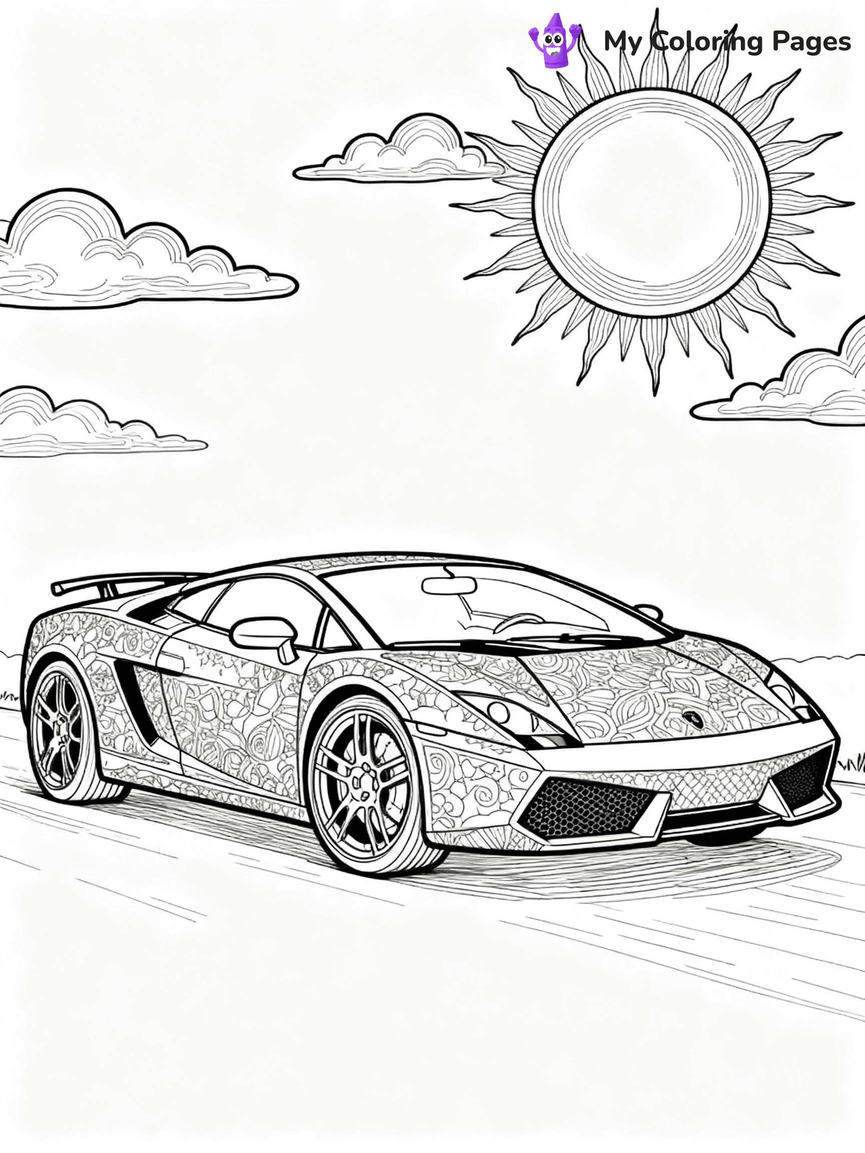 ⚠️ CRITICAL REQUIREMENT - ABSOLUTE BLACK AND WHITE ONLY ⚠️
This MUST be a BLACK AND WHITE line drawing ONLY. NO COLORS whatsoever.
- ONLY pure black lines (#000000) on pure white background (#FFFFFF)
- ABSOLUTELY NO colors, NO shading, NO gradients, NO grayscale
- If there are ANY colors in the output, the image is REJECTED
- This is a COLORING PAGE - meant to be COLORED IN by children
- The output must be UNCOLORED line art ready for coloring
⚠️ SUBJECT TO DRAW: Lamborghini Gallardo in intricate outline style, showcasing detailed wheels, parked under a vibrant sunset
(REMEMBER: Output must be BLACK AND WHITE line art only, NOT colored!)
# COLORING PAGE: BLACK OUTLINES ONLY - WHITE BACKGROUND MANDATORY
Create a **coloring book page** using EXACTLY two values: black lines, white space.
## NON-NEGOTIABLE BINARY RULES
- **ONLY #000000 (black) and #FFFFFF (white)** - NO other values exist
- **EVERY PIXEL = BLACK OR WHITE** - no gray/shading/antialiasing
- **WHITE BACKGROUND MANDATORY** - entire canvas stays white
- **ALL SHAPES HOLLOW** - everything is empty outlines waiting to be colored
- **FORBIDDEN:** fills, shading, gradients, patterns, textures, colors
- **NO SOLID REGIONS** - if it's not a thin line, it's wrong
## Universal Line Standards
- Black outlines ONLY - thin, uniform weight
- Every shape completely empty inside
- Closed contours suitable for coloring
- Simple flat illustration - zero depth/3D/realism
- **Style:** Whimsical Doodle Art Alley - rounded, friendly outlines (unless specified)
## Everything = Outline Only
- Characters/animals: hollow shapes
- Objects/clothing: empty contours
- Backgrounds/scenery: line work only
- Natural elements: outlined forms
- Dark/night areas: don't exist (use outlined symbols)
- Textures/patterns: convert to simple lines
## The Test
Can a child color EVERY white space with crayons? If any area is pre-filled/shaded/gray or colored in, it FAILS. Every shape must be waiting to receive color.
**FINAL OUTPUT**: Binary coloring page. Black lines define shapes. White spaces ready for coloring. Nothing else exists. No exceptions. Print-ready.
⚠️ FINAL REMINDER: Draw the subject "Lamborghini Gallardo in intricate outline style, showcasing detailed wheels, parked under a vibrant sunset" as BLACK AND WHITE line art. Zero colors in output.