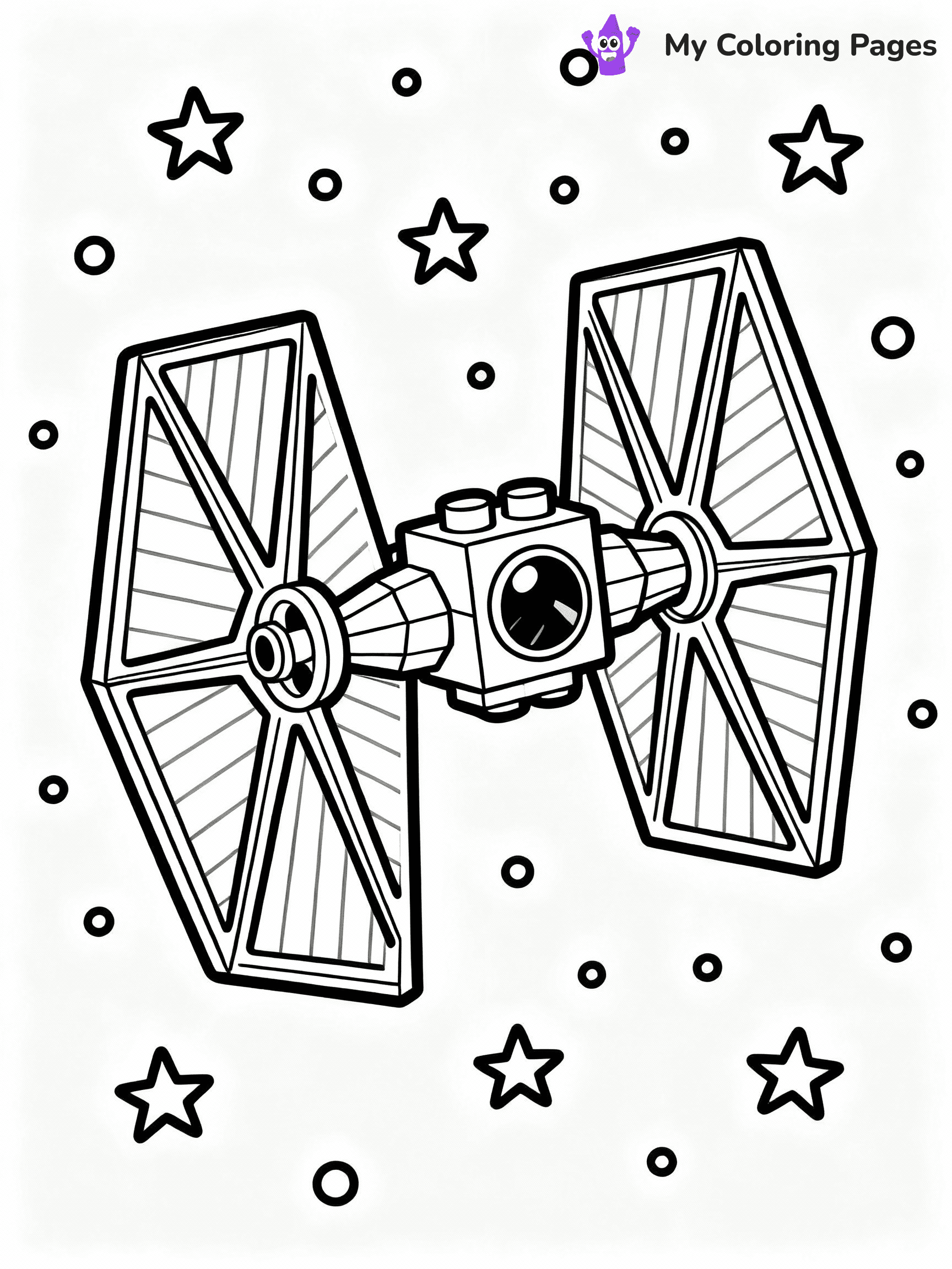 ⚠️ CRITICAL REQUIREMENT - ABSOLUTE BLACK AND WHITE ONLY ⚠️
This MUST be a BLACK AND WHITE line drawing ONLY. NO COLORS whatsoever.
- ONLY pure black lines (#000000) on pure white background (#FFFFFF)
- ABSOLUTELY NO colors, NO shading, NO gradients, NO grayscale
- If there are ANY colors in the output, the image is REJECTED
- This is a COLORING PAGE - meant to be COLORED IN by children
- The output must be UNCOLORED line art ready for coloring
⚠️ SUBJECT TO DRAW: Lego Star Wars spaceship in blocky Lego style, TIE fighter in flight, stars in the background
(REMEMBER: Output must be BLACK AND WHITE line art only, NOT colored!)
# COLORING PAGE: BLACK OUTLINES ONLY - WHITE BACKGROUND MANDATORY
Create a **coloring book page** using EXACTLY two values: black lines, white space.
## NON-NEGOTIABLE BINARY RULES
- **ONLY #000000 (black) and #FFFFFF (white)** - NO other values exist
- **EVERY PIXEL = BLACK OR WHITE** - no gray/shading/antialiasing
- **WHITE BACKGROUND MANDATORY** - entire canvas stays white
- **ALL SHAPES HOLLOW** - everything is empty outlines waiting to be colored
- **FORBIDDEN:** fills, shading, gradients, patterns, textures, colors
- **NO SOLID REGIONS** - if it's not a thin line, it's wrong
## Universal Line Standards
- Black outlines ONLY - thin, uniform weight
- Every shape completely empty inside
- Closed contours suitable for coloring
- Simple flat illustration - zero depth/3D/realism
- **Style:** Whimsical Doodle Art Alley - rounded, friendly outlines (unless specified)
## Everything = Outline Only
- Characters/animals: hollow shapes
- Objects/clothing: empty contours
- Backgrounds/scenery: line work only
- Natural elements: outlined forms
- Dark/night areas: don't exist (use outlined symbols)
- Textures/patterns: convert to simple lines
## The Test
Can a child color EVERY white space with crayons? If any area is pre-filled/shaded/gray or colored in, it FAILS. Every shape must be waiting to receive color.
**FINAL OUTPUT**: Binary coloring page. Black lines define shapes. White spaces ready for coloring. Nothing else exists. No exceptions. Print-ready.
⚠️ FINAL REMINDER: Draw the subject "Lego Star Wars spaceship in blocky Lego style, TIE fighter in flight, stars in the background" as BLACK AND WHITE line art. Zero colors in output.