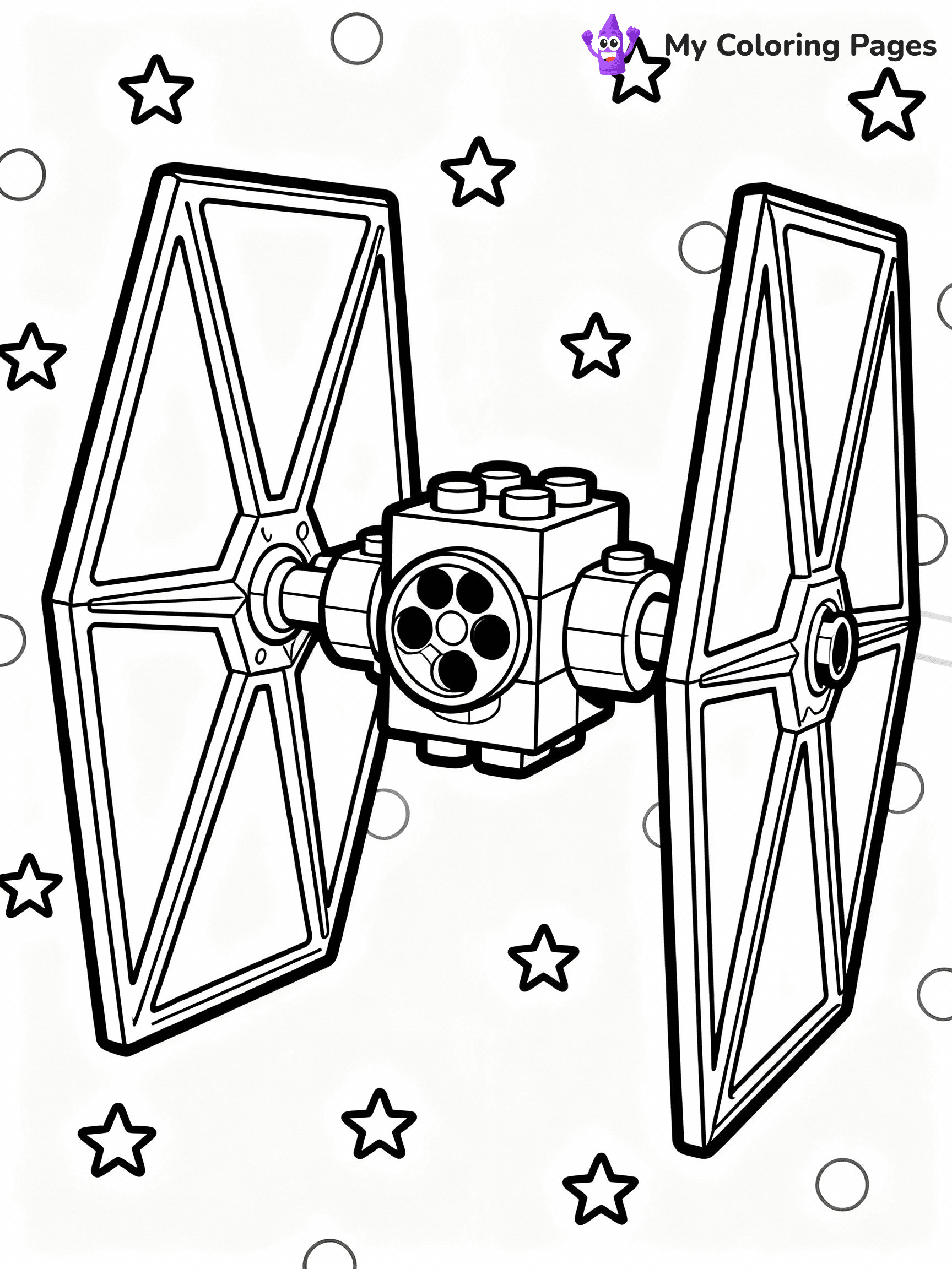 ⚠️ CRITICAL REQUIREMENT - ABSOLUTE BLACK AND WHITE ONLY ⚠️
This MUST be a BLACK AND WHITE line drawing ONLY. NO COLORS whatsoever.
- ONLY pure black lines (#000000) on pure white background (#FFFFFF)
- ABSOLUTELY NO colors, NO shading, NO gradients, NO grayscale
- If there are ANY colors in the output, the image is REJECTED
- This is a COLORING PAGE - meant to be COLORED IN by children
- The output must be UNCOLORED line art ready for coloring
⚠️ SUBJECT TO DRAW: Lego Star Wars spaceship in blocky Lego style, TIE fighter in flight, stars in the background
(REMEMBER: Output must be BLACK AND WHITE line art only, NOT colored!)
# COLORING PAGE: BLACK OUTLINES ONLY - WHITE BACKGROUND MANDATORY
Create a **coloring book page** using EXACTLY two values: black lines, white space.
## NON-NEGOTIABLE BINARY RULES
- **ONLY #000000 (black) and #FFFFFF (white)** - NO other values exist
- **EVERY PIXEL = BLACK OR WHITE** - no gray/shading/antialiasing
- **WHITE BACKGROUND MANDATORY** - entire canvas stays white
- **ALL SHAPES HOLLOW** - everything is empty outlines waiting to be colored
- **FORBIDDEN:** fills, shading, gradients, patterns, textures, colors
- **NO SOLID REGIONS** - if it's not a thin line, it's wrong
## Universal Line Standards
- Black outlines ONLY - thin, uniform weight
- Every shape completely empty inside
- Closed contours suitable for coloring
- Simple flat illustration - zero depth/3D/realism
- **Style:** Whimsical Doodle Art Alley - rounded, friendly outlines (unless specified)
## Everything = Outline Only
- Characters/animals: hollow shapes
- Objects/clothing: empty contours
- Backgrounds/scenery: line work only
- Natural elements: outlined forms
- Dark/night areas: don't exist (use outlined symbols)
- Textures/patterns: convert to simple lines
## The Test
Can a child color EVERY white space with crayons? If any area is pre-filled/shaded/gray or colored in, it FAILS. Every shape must be waiting to receive color.
**FINAL OUTPUT**: Binary coloring page. Black lines define shapes. White spaces ready for coloring. Nothing else exists. No exceptions. Print-ready.
⚠️ FINAL REMINDER: Draw the subject "Lego Star Wars spaceship in blocky Lego style, TIE fighter in flight, stars in the background" as BLACK AND WHITE line art. Zero colors in output.