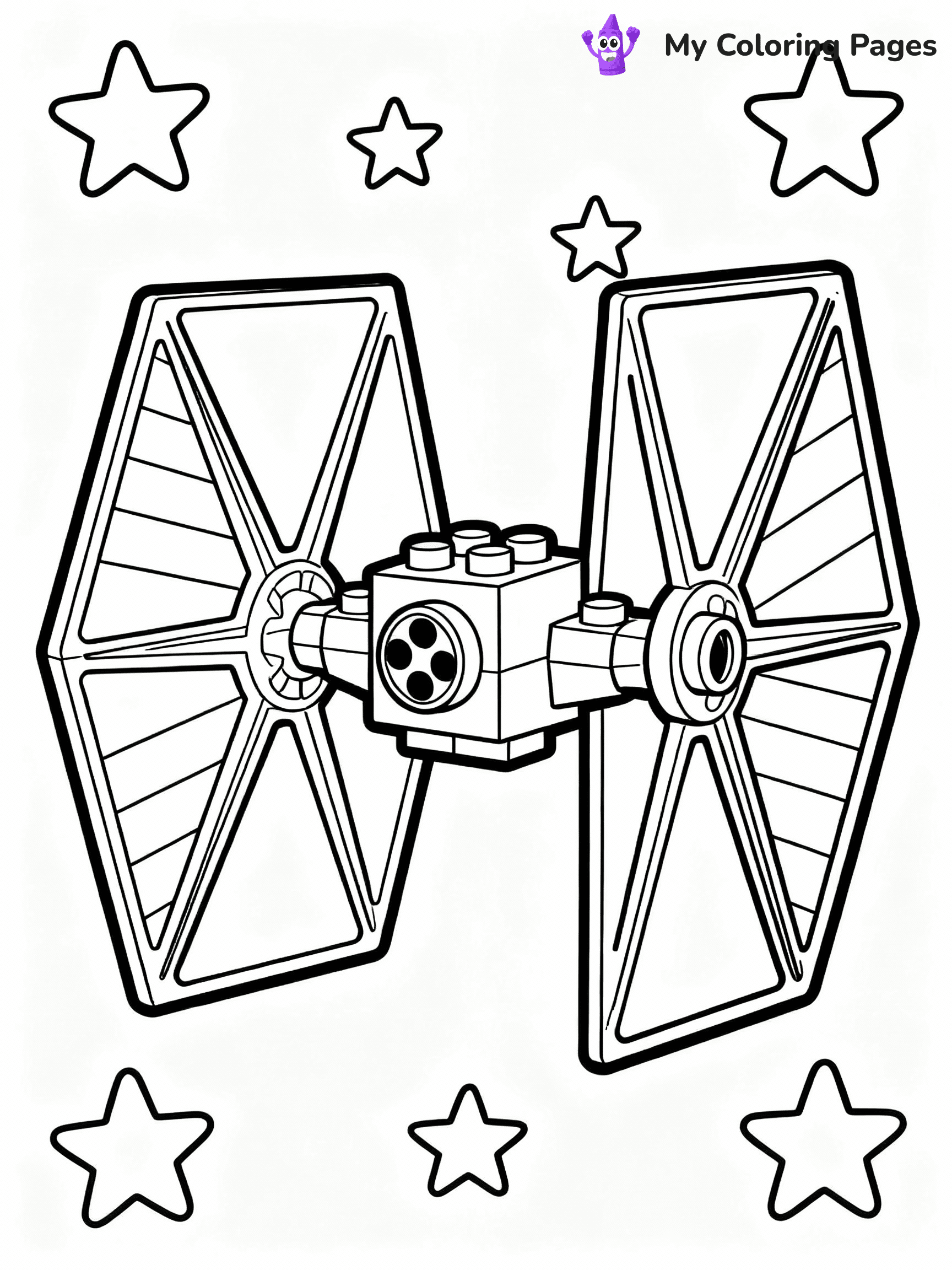 ⚠️ CRITICAL REQUIREMENT - ABSOLUTE BLACK AND WHITE ONLY ⚠️
This MUST be a BLACK AND WHITE line drawing ONLY. NO COLORS whatsoever.
- ONLY pure black lines (#000000) on pure white background (#FFFFFF)
- ABSOLUTELY NO colors, NO shading, NO gradients, NO grayscale
- If there are ANY colors in the output, the image is REJECTED
- This is a COLORING PAGE - meant to be COLORED IN by children
- The output must be UNCOLORED line art ready for coloring
⚠️ SUBJECT TO DRAW: Lego Star Wars spaceship in blocky Lego style, TIE fighter in flight, stars in the background
(REMEMBER: Output must be BLACK AND WHITE line art only, NOT colored!)
# COLORING PAGE: BLACK OUTLINES ONLY - WHITE BACKGROUND MANDATORY
Create a **coloring book page** using EXACTLY two values: black lines, white space.
## NON-NEGOTIABLE BINARY RULES
- **ONLY #000000 (black) and #FFFFFF (white)** - NO other values exist
- **EVERY PIXEL = BLACK OR WHITE** - no gray/shading/antialiasing
- **WHITE BACKGROUND MANDATORY** - entire canvas stays white
- **ALL SHAPES HOLLOW** - everything is empty outlines waiting to be colored
- **FORBIDDEN:** fills, shading, gradients, patterns, textures, colors
- **NO SOLID REGIONS** - if it's not a thin line, it's wrong
## Universal Line Standards
- Black outlines ONLY - thin, uniform weight
- Every shape completely empty inside
- Closed contours suitable for coloring
- Simple flat illustration - zero depth/3D/realism
- **Style:** Whimsical Doodle Art Alley - rounded, friendly outlines (unless specified)
## Everything = Outline Only
- Characters/animals: hollow shapes
- Objects/clothing: empty contours
- Backgrounds/scenery: line work only
- Natural elements: outlined forms
- Dark/night areas: don't exist (use outlined symbols)
- Textures/patterns: convert to simple lines
## The Test
Can a child color EVERY white space with crayons? If any area is pre-filled/shaded/gray or colored in, it FAILS. Every shape must be waiting to receive color.
**FINAL OUTPUT**: Binary coloring page. Black lines define shapes. White spaces ready for coloring. Nothing else exists. No exceptions. Print-ready.
⚠️ FINAL REMINDER: Draw the subject "Lego Star Wars spaceship in blocky Lego style, TIE fighter in flight, stars in the background" as BLACK AND WHITE line art. Zero colors in output.
