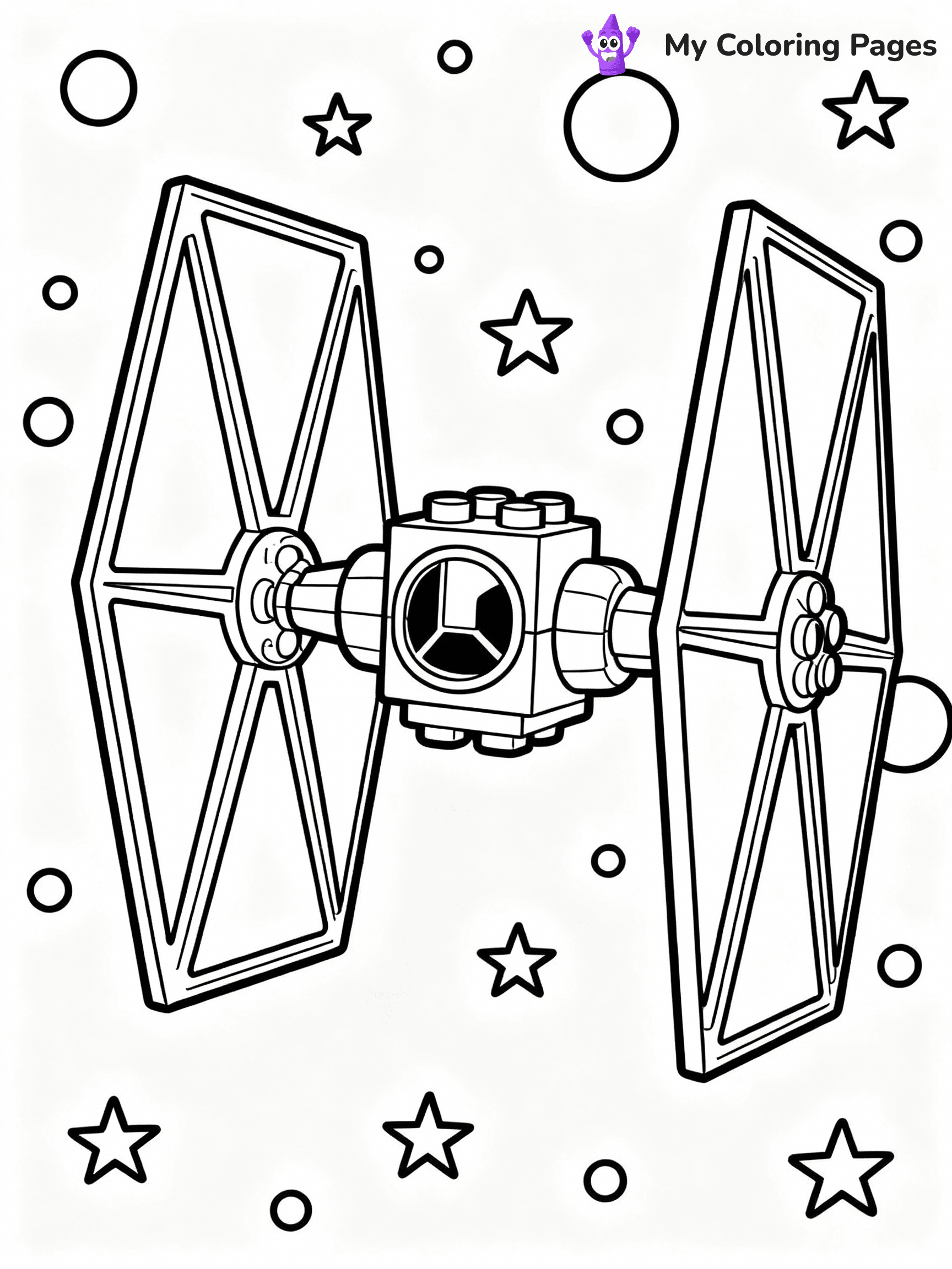 ⚠️ CRITICAL REQUIREMENT - ABSOLUTE BLACK AND WHITE ONLY ⚠️
This MUST be a BLACK AND WHITE line drawing ONLY. NO COLORS whatsoever.
- ONLY pure black lines (#000000) on pure white background (#FFFFFF)
- ABSOLUTELY NO colors, NO shading, NO gradients, NO grayscale
- If there are ANY colors in the output, the image is REJECTED
- This is a COLORING PAGE - meant to be COLORED IN by children
- The output must be UNCOLORED line art ready for coloring
⚠️ SUBJECT TO DRAW: Lego Star Wars spaceship in blocky Lego style, TIE fighter in flight, stars in the background
(REMEMBER: Output must be BLACK AND WHITE line art only, NOT colored!)
# COLORING PAGE: BLACK OUTLINES ONLY - WHITE BACKGROUND MANDATORY
Create a **coloring book page** using EXACTLY two values: black lines, white space.
## NON-NEGOTIABLE BINARY RULES
- **ONLY #000000 (black) and #FFFFFF (white)** - NO other values exist
- **EVERY PIXEL = BLACK OR WHITE** - no gray/shading/antialiasing
- **WHITE BACKGROUND MANDATORY** - entire canvas stays white
- **ALL SHAPES HOLLOW** - everything is empty outlines waiting to be colored
- **FORBIDDEN:** fills, shading, gradients, patterns, textures, colors
- **NO SOLID REGIONS** - if it's not a thin line, it's wrong
## Universal Line Standards
- Black outlines ONLY - thin, uniform weight
- Every shape completely empty inside
- Closed contours suitable for coloring
- Simple flat illustration - zero depth/3D/realism
- **Style:** Whimsical Doodle Art Alley - rounded, friendly outlines (unless specified)
## Everything = Outline Only
- Characters/animals: hollow shapes
- Objects/clothing: empty contours
- Backgrounds/scenery: line work only
- Natural elements: outlined forms
- Dark/night areas: don't exist (use outlined symbols)
- Textures/patterns: convert to simple lines
## The Test
Can a child color EVERY white space with crayons? If any area is pre-filled/shaded/gray or colored in, it FAILS. Every shape must be waiting to receive color.
**FINAL OUTPUT**: Binary coloring page. Black lines define shapes. White spaces ready for coloring. Nothing else exists. No exceptions. Print-ready.
⚠️ FINAL REMINDER: Draw the subject "Lego Star Wars spaceship in blocky Lego style, TIE fighter in flight, stars in the background" as BLACK AND WHITE line art. Zero colors in output.