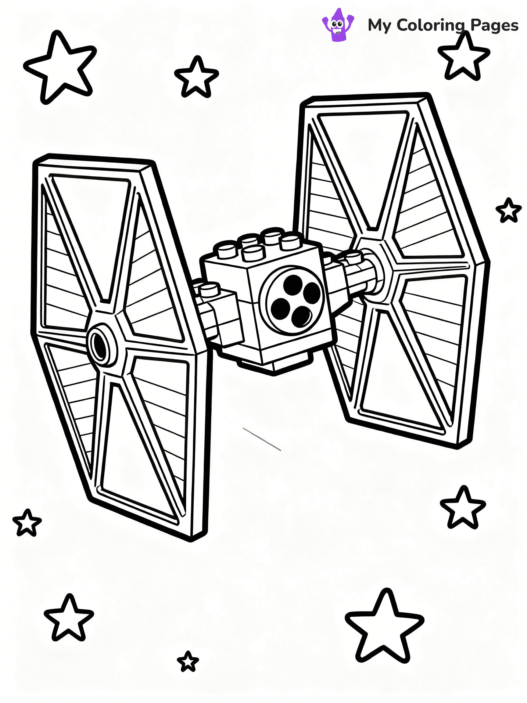 ⚠️ CRITICAL REQUIREMENT - ABSOLUTE BLACK AND WHITE ONLY ⚠️
This MUST be a BLACK AND WHITE line drawing ONLY. NO COLORS whatsoever.
- ONLY pure black lines (#000000) on pure white background (#FFFFFF)
- ABSOLUTELY NO colors, NO shading, NO gradients, NO grayscale
- If there are ANY colors in the output, the image is REJECTED
- This is a COLORING PAGE - meant to be COLORED IN by children
- The output must be UNCOLORED line art ready for coloring
⚠️ SUBJECT TO DRAW: Lego Star Wars spaceship in blocky Lego style, TIE fighter in flight, stars in the background
(REMEMBER: Output must be BLACK AND WHITE line art only, NOT colored!)
# COLORING PAGE: BLACK OUTLINES ONLY - WHITE BACKGROUND MANDATORY
Create a **coloring book page** using EXACTLY two values: black lines, white space.
## NON-NEGOTIABLE BINARY RULES
- **ONLY #000000 (black) and #FFFFFF (white)** - NO other values exist
- **EVERY PIXEL = BLACK OR WHITE** - no gray/shading/antialiasing
- **WHITE BACKGROUND MANDATORY** - entire canvas stays white
- **ALL SHAPES HOLLOW** - everything is empty outlines waiting to be colored
- **FORBIDDEN:** fills, shading, gradients, patterns, textures, colors
- **NO SOLID REGIONS** - if it's not a thin line, it's wrong
## Universal Line Standards
- Black outlines ONLY - thin, uniform weight
- Every shape completely empty inside
- Closed contours suitable for coloring
- Simple flat illustration - zero depth/3D/realism
- **Style:** Whimsical Doodle Art Alley - rounded, friendly outlines (unless specified)
## Everything = Outline Only
- Characters/animals: hollow shapes
- Objects/clothing: empty contours
- Backgrounds/scenery: line work only
- Natural elements: outlined forms
- Dark/night areas: don't exist (use outlined symbols)
- Textures/patterns: convert to simple lines
## The Test
Can a child color EVERY white space with crayons? If any area is pre-filled/shaded/gray or colored in, it FAILS. Every shape must be waiting to receive color.
**FINAL OUTPUT**: Binary coloring page. Black lines define shapes. White spaces ready for coloring. Nothing else exists. No exceptions. Print-ready.
⚠️ FINAL REMINDER: Draw the subject "Lego Star Wars spaceship in blocky Lego style, TIE fighter in flight, stars in the background" as BLACK AND WHITE line art. Zero colors in output.