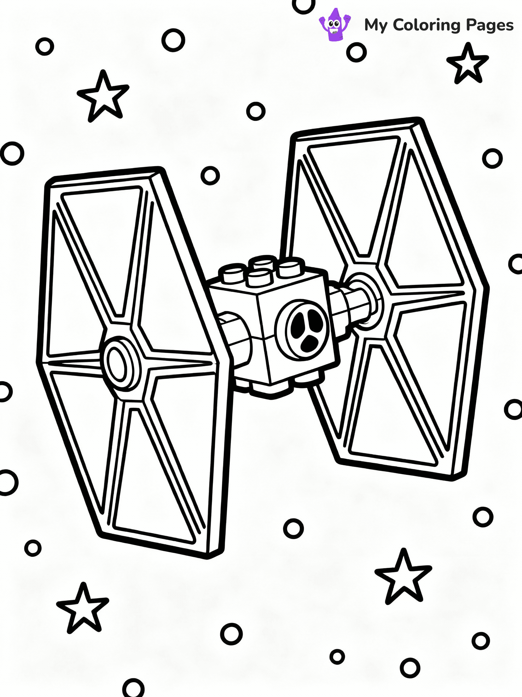 ⚠️ CRITICAL REQUIREMENT - ABSOLUTE BLACK AND WHITE ONLY ⚠️
This MUST be a BLACK AND WHITE line drawing ONLY. NO COLORS whatsoever.
- ONLY pure black lines (#000000) on pure white background (#FFFFFF)
- ABSOLUTELY NO colors, NO shading, NO gradients, NO grayscale
- If there are ANY colors in the output, the image is REJECTED
- This is a COLORING PAGE - meant to be COLORED IN by children
- The output must be UNCOLORED line art ready for coloring
⚠️ SUBJECT TO DRAW: Lego Star Wars spaceship in blocky Lego style, TIE fighter in flight, stars in the background
(REMEMBER: Output must be BLACK AND WHITE line art only, NOT colored!)
# COLORING PAGE: BLACK OUTLINES ONLY - WHITE BACKGROUND MANDATORY
Create a **coloring book page** using EXACTLY two values: black lines, white space.
## NON-NEGOTIABLE BINARY RULES
- **ONLY #000000 (black) and #FFFFFF (white)** - NO other values exist
- **EVERY PIXEL = BLACK OR WHITE** - no gray/shading/antialiasing
- **WHITE BACKGROUND MANDATORY** - entire canvas stays white
- **ALL SHAPES HOLLOW** - everything is empty outlines waiting to be colored
- **FORBIDDEN:** fills, shading, gradients, patterns, textures, colors
- **NO SOLID REGIONS** - if it's not a thin line, it's wrong
## Universal Line Standards
- Black outlines ONLY - thin, uniform weight
- Every shape completely empty inside
- Closed contours suitable for coloring
- Simple flat illustration - zero depth/3D/realism
- **Style:** Whimsical Doodle Art Alley - rounded, friendly outlines (unless specified)
## Everything = Outline Only
- Characters/animals: hollow shapes
- Objects/clothing: empty contours
- Backgrounds/scenery: line work only
- Natural elements: outlined forms
- Dark/night areas: don't exist (use outlined symbols)
- Textures/patterns: convert to simple lines
## The Test
Can a child color EVERY white space with crayons? If any area is pre-filled/shaded/gray or colored in, it FAILS. Every shape must be waiting to receive color.
**FINAL OUTPUT**: Binary coloring page. Black lines define shapes. White spaces ready for coloring. Nothing else exists. No exceptions. Print-ready.
⚠️ FINAL REMINDER: Draw the subject "Lego Star Wars spaceship in blocky Lego style, TIE fighter in flight, stars in the background" as BLACK AND WHITE line art. Zero colors in output.