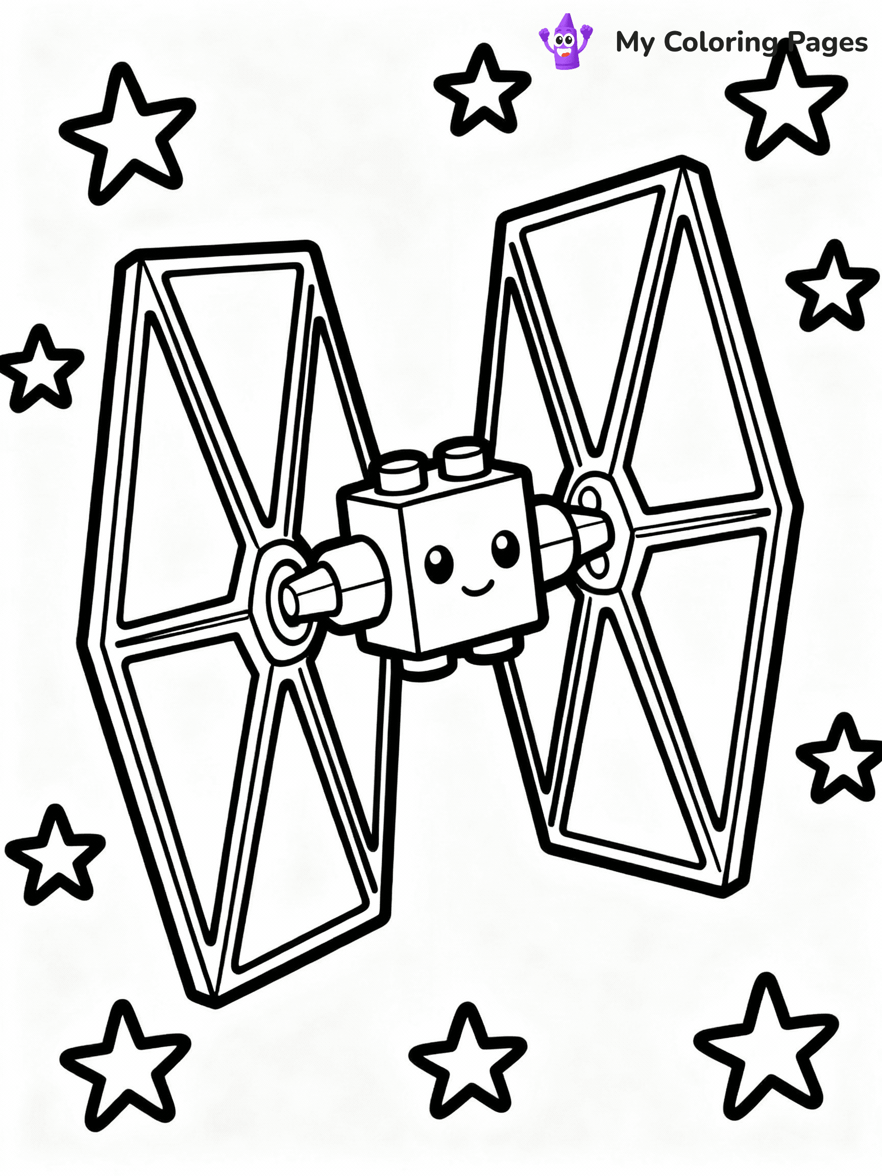 ⚠️ CRITICAL REQUIREMENT - ABSOLUTE BLACK AND WHITE ONLY ⚠️
This MUST be a BLACK AND WHITE line drawing ONLY. NO COLORS whatsoever.
- ONLY pure black lines (#000000) on pure white background (#FFFFFF)
- ABSOLUTELY NO colors, NO shading, NO gradients, NO grayscale
- If there are ANY colors in the output, the image is REJECTED
- This is a COLORING PAGE - meant to be COLORED IN by children
- The output must be UNCOLORED line art ready for coloring
⚠️ SUBJECT TO DRAW: Lego Star Wars spaceship in blocky Lego style, TIE fighter in flight, stars in the background
(REMEMBER: Output must be BLACK AND WHITE line art only, NOT colored!)
# COLORING PAGE: BLACK OUTLINES ONLY - WHITE BACKGROUND MANDATORY
Create a **coloring book page** using EXACTLY two values: black lines, white space.
## NON-NEGOTIABLE BINARY RULES
- **ONLY #000000 (black) and #FFFFFF (white)** - NO other values exist
- **EVERY PIXEL = BLACK OR WHITE** - no gray/shading/antialiasing
- **WHITE BACKGROUND MANDATORY** - entire canvas stays white
- **ALL SHAPES HOLLOW** - everything is empty outlines waiting to be colored
- **FORBIDDEN:** fills, shading, gradients, patterns, textures, colors
- **NO SOLID REGIONS** - if it's not a thin line, it's wrong
## Universal Line Standards
- Black outlines ONLY - thin, uniform weight
- Every shape completely empty inside
- Closed contours suitable for coloring
- Simple flat illustration - zero depth/3D/realism
- **Style:** Whimsical Doodle Art Alley - rounded, friendly outlines (unless specified)
## Everything = Outline Only
- Characters/animals: hollow shapes
- Objects/clothing: empty contours
- Backgrounds/scenery: line work only
- Natural elements: outlined forms
- Dark/night areas: don't exist (use outlined symbols)
- Textures/patterns: convert to simple lines
## The Test
Can a child color EVERY white space with crayons? If any area is pre-filled/shaded/gray or colored in, it FAILS. Every shape must be waiting to receive color.
**FINAL OUTPUT**: Binary coloring page. Black lines define shapes. White spaces ready for coloring. Nothing else exists. No exceptions. Print-ready.
⚠️ FINAL REMINDER: Draw the subject "Lego Star Wars spaceship in blocky Lego style, TIE fighter in flight, stars in the background" as BLACK AND WHITE line art. Zero colors in output.