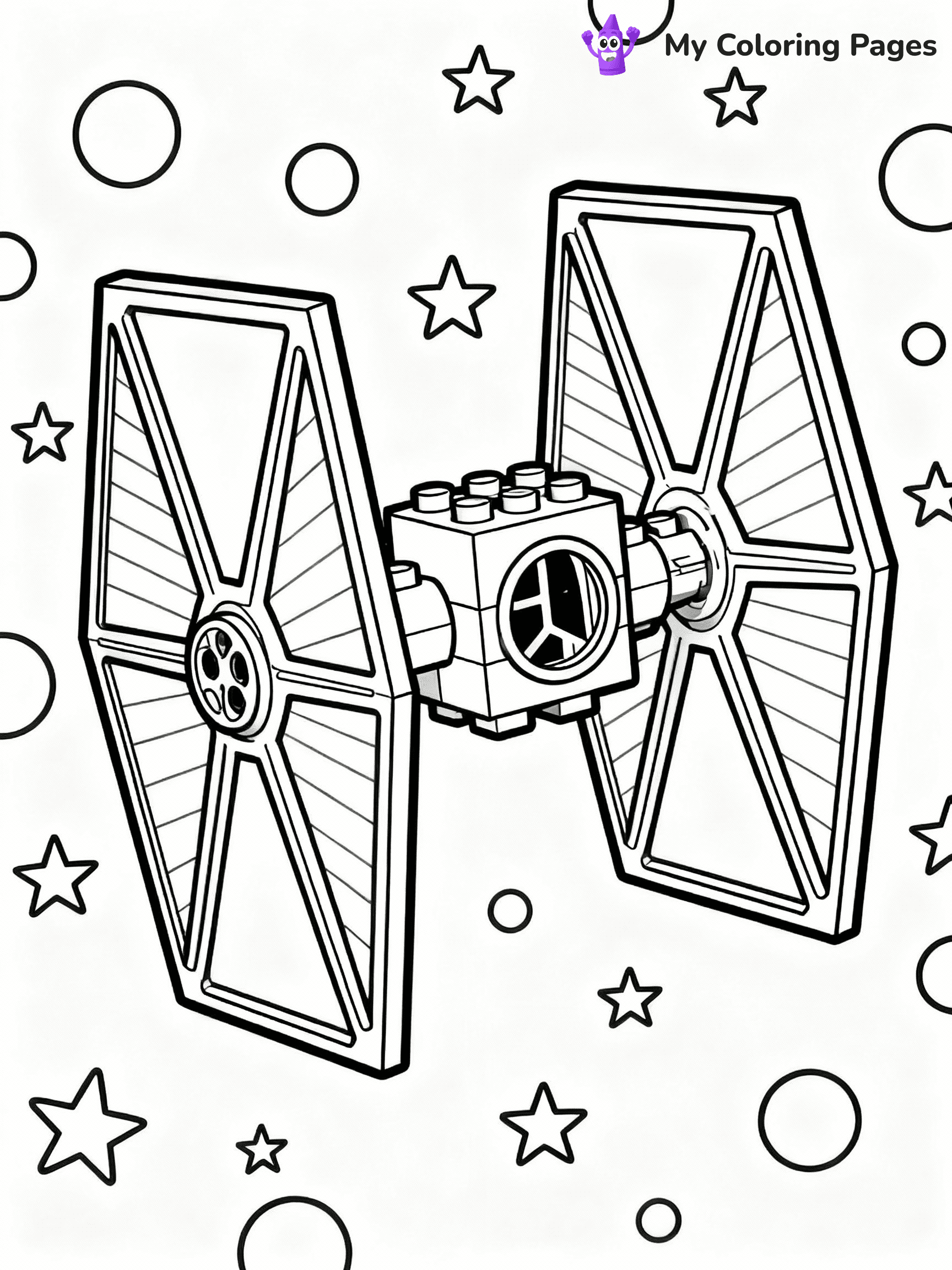 ⚠️ CRITICAL REQUIREMENT - ABSOLUTE BLACK AND WHITE ONLY ⚠️
This MUST be a BLACK AND WHITE line drawing ONLY. NO COLORS whatsoever.
- ONLY pure black lines (#000000) on pure white background (#FFFFFF)
- ABSOLUTELY NO colors, NO shading, NO gradients, NO grayscale
- If there are ANY colors in the output, the image is REJECTED
- This is a COLORING PAGE - meant to be COLORED IN by children
- The output must be UNCOLORED line art ready for coloring
⚠️ SUBJECT TO DRAW: Lego Star Wars spaceship in blocky Lego style, TIE fighter in flight, stars in the background
(REMEMBER: Output must be BLACK AND WHITE line art only, NOT colored!)
# COLORING PAGE: BLACK OUTLINES ONLY - WHITE BACKGROUND MANDATORY
Create a **coloring book page** using EXACTLY two values: black lines, white space.
## NON-NEGOTIABLE BINARY RULES
- **ONLY #000000 (black) and #FFFFFF (white)** - NO other values exist
- **EVERY PIXEL = BLACK OR WHITE** - no gray/shading/antialiasing
- **WHITE BACKGROUND MANDATORY** - entire canvas stays white
- **ALL SHAPES HOLLOW** - everything is empty outlines waiting to be colored
- **FORBIDDEN:** fills, shading, gradients, patterns, textures, colors
- **NO SOLID REGIONS** - if it's not a thin line, it's wrong
## Universal Line Standards
- Black outlines ONLY - thin, uniform weight
- Every shape completely empty inside
- Closed contours suitable for coloring
- Simple flat illustration - zero depth/3D/realism
- **Style:** Whimsical Doodle Art Alley - rounded, friendly outlines (unless specified)
## Everything = Outline Only
- Characters/animals: hollow shapes
- Objects/clothing: empty contours
- Backgrounds/scenery: line work only
- Natural elements: outlined forms
- Dark/night areas: don't exist (use outlined symbols)
- Textures/patterns: convert to simple lines
## The Test
Can a child color EVERY white space with crayons? If any area is pre-filled/shaded/gray or colored in, it FAILS. Every shape must be waiting to receive color.
**FINAL OUTPUT**: Binary coloring page. Black lines define shapes. White spaces ready for coloring. Nothing else exists. No exceptions. Print-ready.
⚠️ FINAL REMINDER: Draw the subject "Lego Star Wars spaceship in blocky Lego style, TIE fighter in flight, stars in the background" as BLACK AND WHITE line art. Zero colors in output.