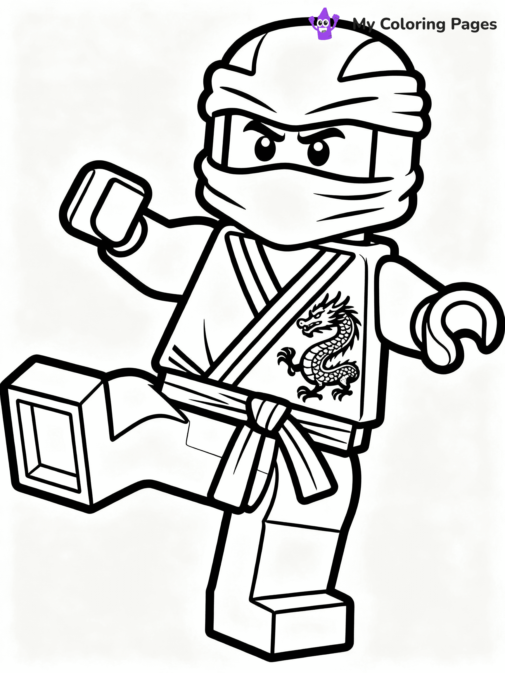 ⚠️ CRITICAL REQUIREMENT - ABSOLUTE BLACK AND WHITE ONLY ⚠️
This MUST be a BLACK AND WHITE line drawing ONLY. NO COLORS whatsoever.
- ONLY pure black lines (#000000) on pure white background (#FFFFFF)
- ABSOLUTELY NO colors, NO shading, NO gradients, NO grayscale
- If there are ANY colors in the output, the image is REJECTED
- This is a COLORING PAGE - meant to be COLORED IN by children
- The output must be UNCOLORED line art ready for coloring
⚠️ SUBJECT TO DRAW: Lego Ninjago ninja in blocky Lego style, performing a karate kick, dragon emblem on the outfit
(REMEMBER: Output must be BLACK AND WHITE line art only, NOT colored!)
# COLORING PAGE: BLACK OUTLINES ONLY - WHITE BACKGROUND MANDATORY
Create a **coloring book page** using EXACTLY two values: black lines, white space.
## NON-NEGOTIABLE BINARY RULES
- **ONLY #000000 (black) and #FFFFFF (white)** - NO other values exist
- **EVERY PIXEL = BLACK OR WHITE** - no gray/shading/antialiasing
- **WHITE BACKGROUND MANDATORY** - entire canvas stays white
- **ALL SHAPES HOLLOW** - everything is empty outlines waiting to be colored
- **FORBIDDEN:** fills, shading, gradients, patterns, textures, colors
- **NO SOLID REGIONS** - if it's not a thin line, it's wrong
## Universal Line Standards
- Black outlines ONLY - thin, uniform weight
- Every shape completely empty inside
- Closed contours suitable for coloring
- Simple flat illustration - zero depth/3D/realism
- **Style:** Whimsical Doodle Art Alley - rounded, friendly outlines (unless specified)
## Everything = Outline Only
- Characters/animals: hollow shapes
- Objects/clothing: empty contours
- Backgrounds/scenery: line work only
- Natural elements: outlined forms
- Dark/night areas: don't exist (use outlined symbols)
- Textures/patterns: convert to simple lines
## The Test
Can a child color EVERY white space with crayons? If any area is pre-filled/shaded/gray or colored in, it FAILS. Every shape must be waiting to receive color.
**FINAL OUTPUT**: Binary coloring page. Black lines define shapes. White spaces ready for coloring. Nothing else exists. No exceptions. Print-ready.
⚠️ FINAL REMINDER: Draw the subject "Lego Ninjago ninja in blocky Lego style, performing a karate kick, dragon emblem on the outfit" as BLACK AND WHITE line art. Zero colors in output.