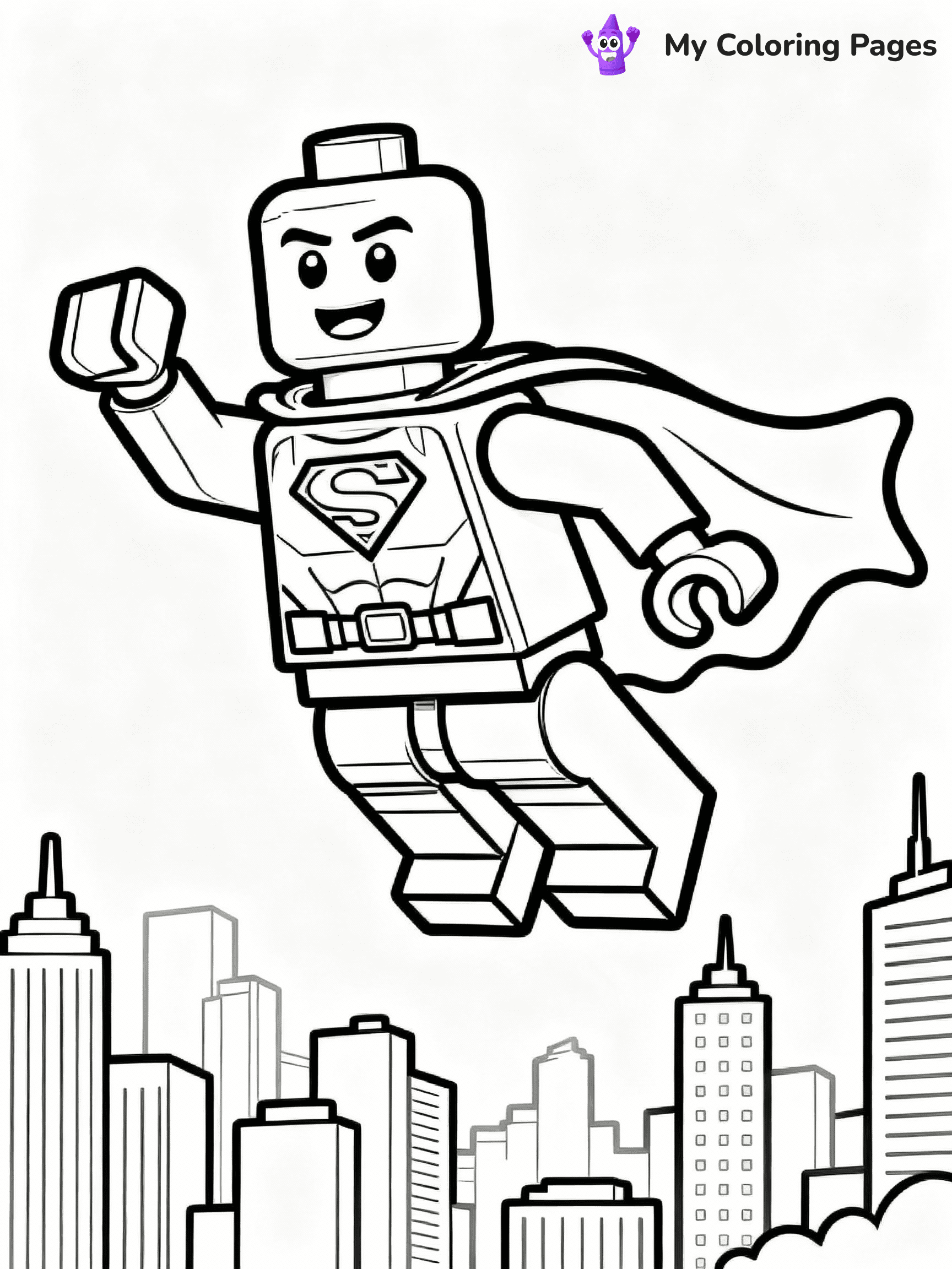 ⚠️ CRITICAL REQUIREMENT - ABSOLUTE BLACK AND WHITE ONLY ⚠️
This MUST be a BLACK AND WHITE line drawing ONLY. NO COLORS whatsoever.
- ONLY pure black lines (#000000) on pure white background (#FFFFFF)
- ABSOLUTELY NO colors, NO shading, NO gradients, NO grayscale
- If there are ANY colors in the output, the image is REJECTED
- This is a COLORING PAGE - meant to be COLORED IN by children
- The output must be UNCOLORED line art ready for coloring
⚠️ SUBJECT TO DRAW: Lego superhero in blocky Lego style, flying pose, city skyline behind, cape billowing
(REMEMBER: Output must be BLACK AND WHITE line art only, NOT colored!)
# COLORING PAGE: BLACK OUTLINES ONLY - WHITE BACKGROUND MANDATORY
Create a **coloring book page** using EXACTLY two values: black lines, white space.
## NON-NEGOTIABLE BINARY RULES
- **ONLY #000000 (black) and #FFFFFF (white)** - NO other values exist
- **EVERY PIXEL = BLACK OR WHITE** - no gray/shading/antialiasing
- **WHITE BACKGROUND MANDATORY** - entire canvas stays white
- **ALL SHAPES HOLLOW** - everything is empty outlines waiting to be colored
- **FORBIDDEN:** fills, shading, gradients, patterns, textures, colors
- **NO SOLID REGIONS** - if it's not a thin line, it's wrong
## Universal Line Standards
- Black outlines ONLY - thin, uniform weight
- Every shape completely empty inside
- Closed contours suitable for coloring
- Simple flat illustration - zero depth/3D/realism
- **Style:** Whimsical Doodle Art Alley - rounded, friendly outlines (unless specified)
## Everything = Outline Only
- Characters/animals: hollow shapes
- Objects/clothing: empty contours
- Backgrounds/scenery: line work only
- Natural elements: outlined forms
- Dark/night areas: don't exist (use outlined symbols)
- Textures/patterns: convert to simple lines
## The Test
Can a child color EVERY white space with crayons? If any area is pre-filled/shaded/gray or colored in, it FAILS. Every shape must be waiting to receive color.
**FINAL OUTPUT**: Binary coloring page. Black lines define shapes. White spaces ready for coloring. Nothing else exists. No exceptions. Print-ready.
⚠️ FINAL REMINDER: Draw the subject "Lego superhero in blocky Lego style, flying pose, city skyline behind, cape billowing" as BLACK AND WHITE line art. Zero colors in output.