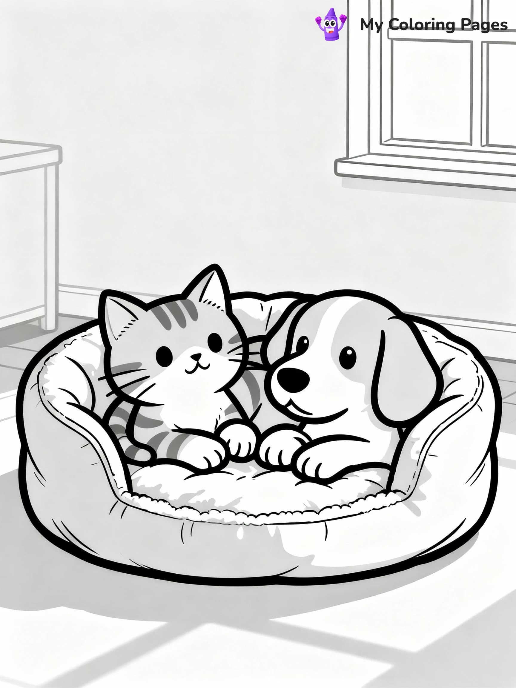 Cat And Dog Coloring Pages - 12