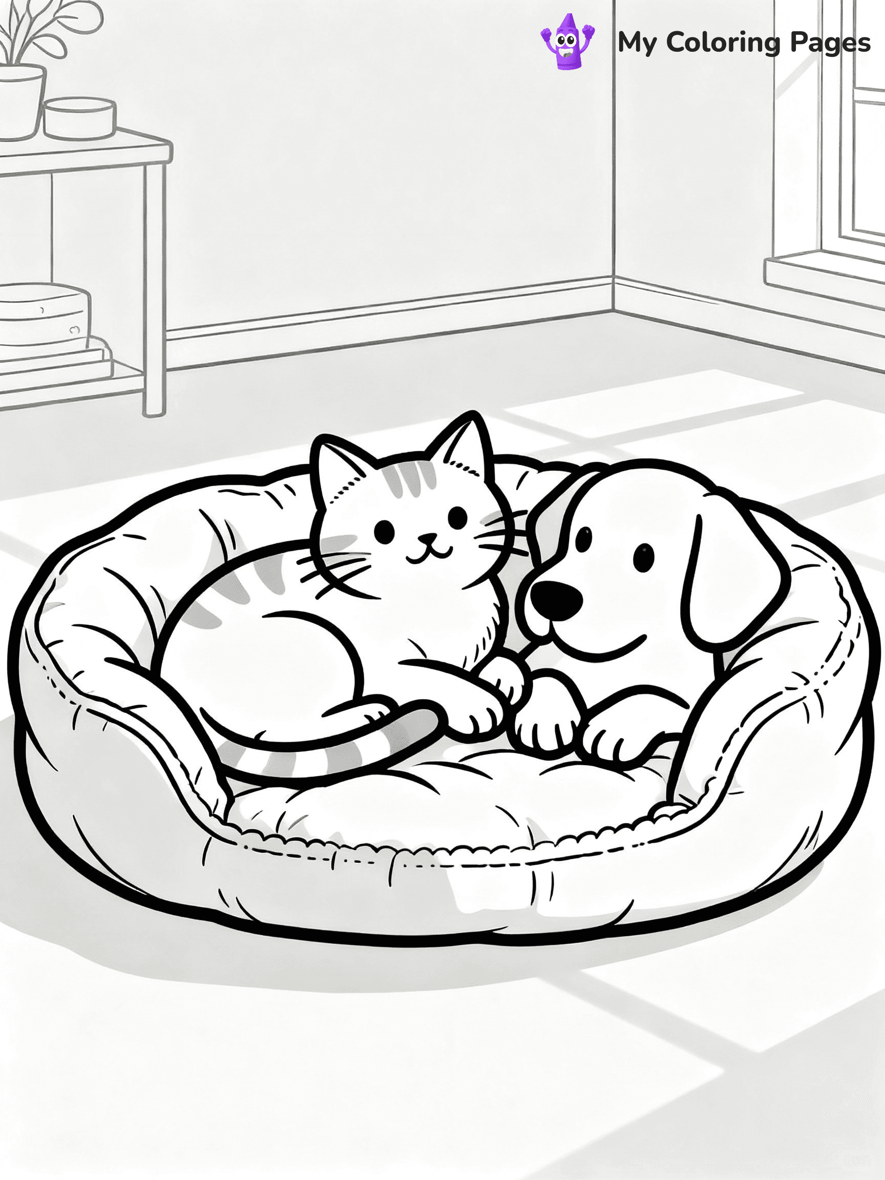 Cat And Dog Coloring Pages - 11