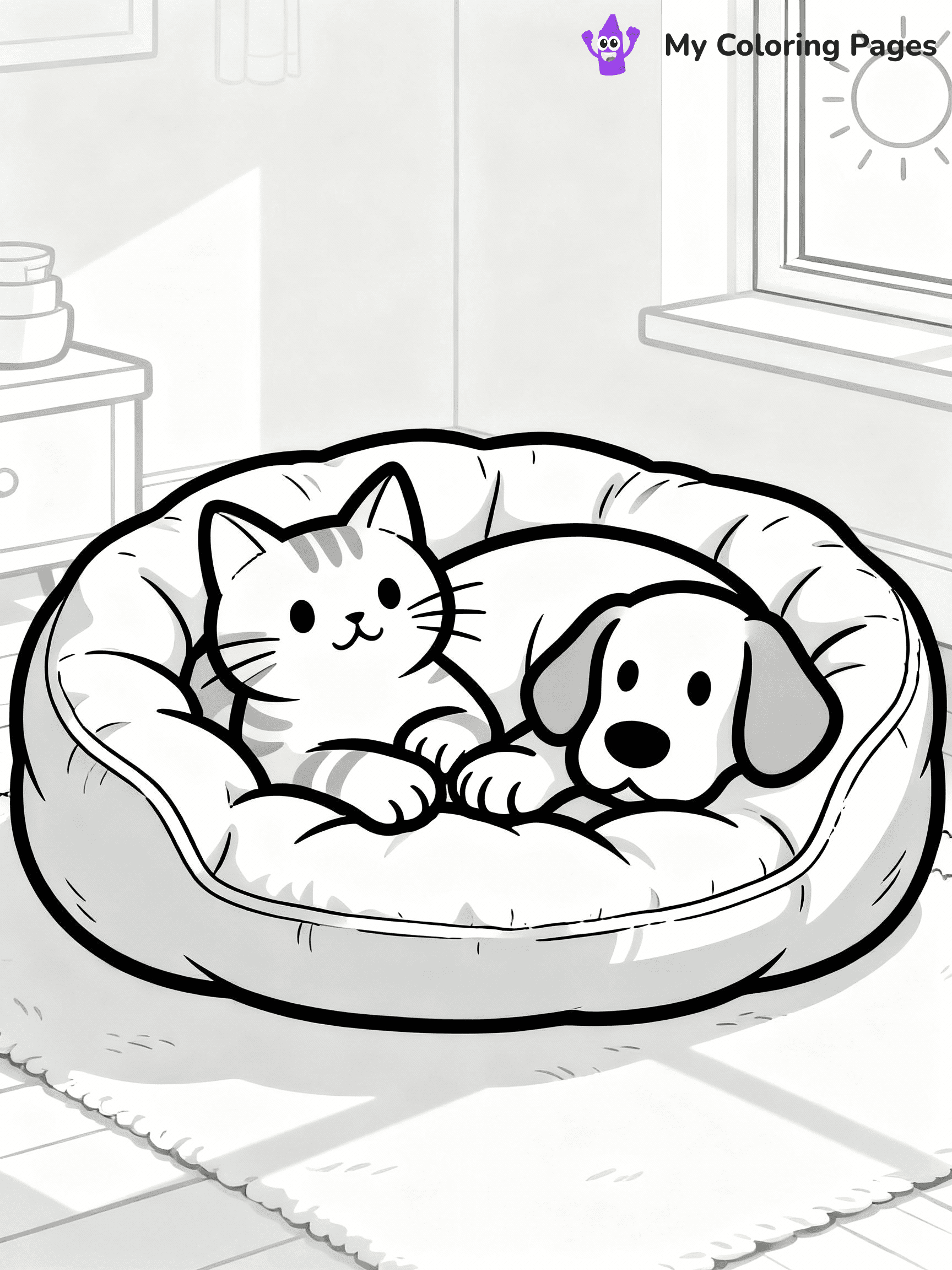 Cat And Dog Coloring Pages - 10