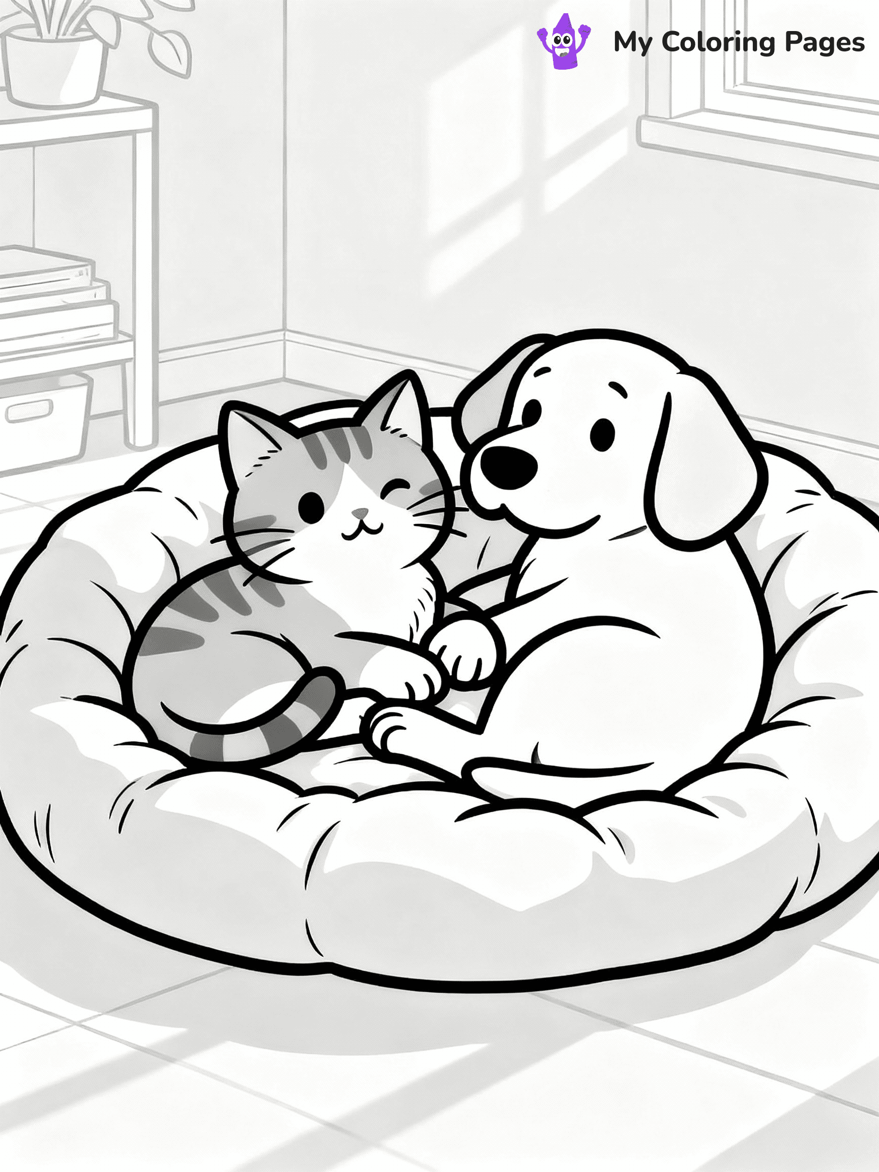 Cat And Dog Coloring Pages - 9