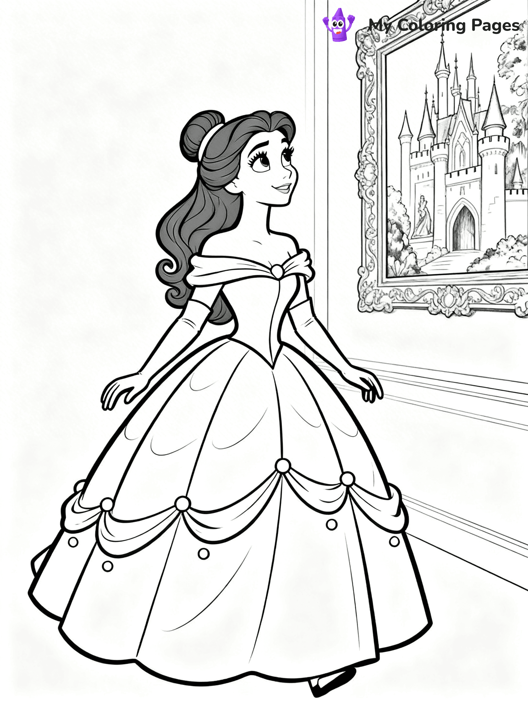 Easy Belle Coloring Pages - 33