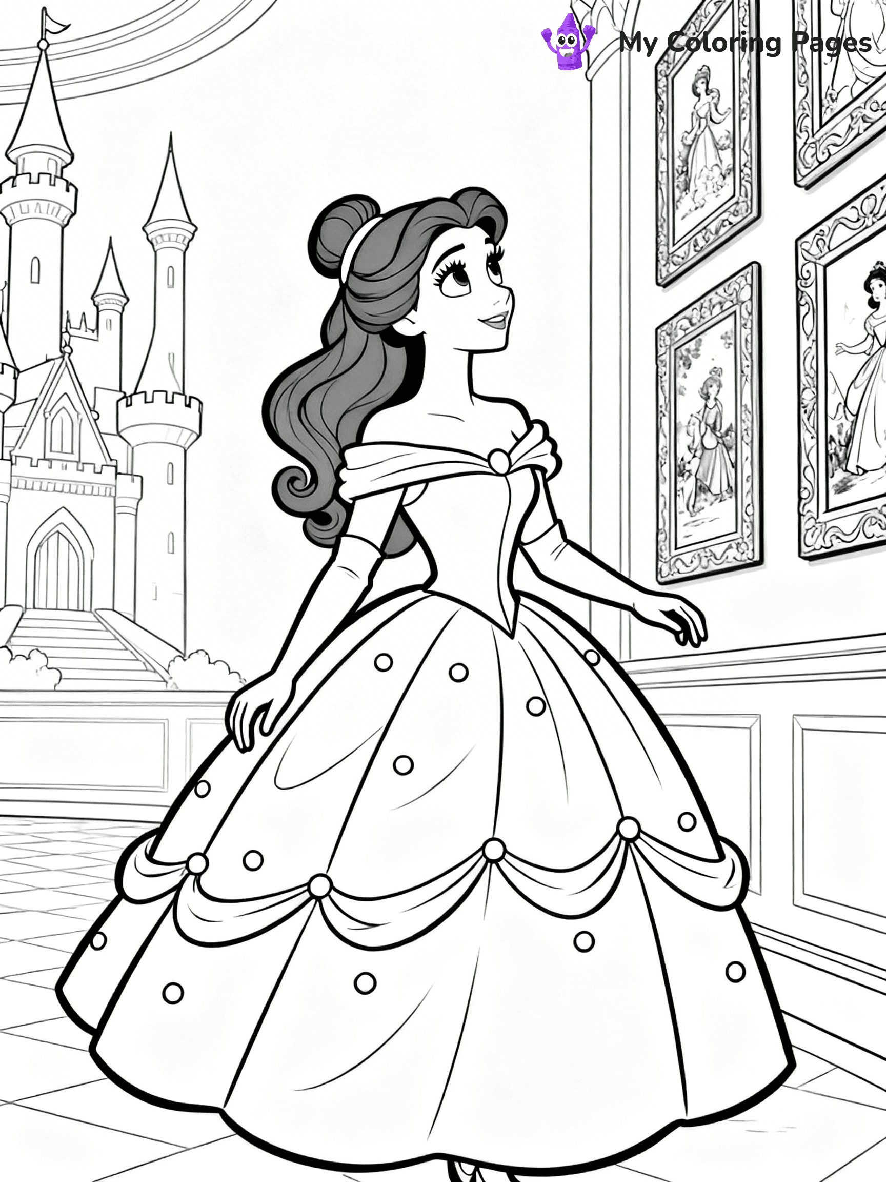 Easy Belle Coloring Pages - 32