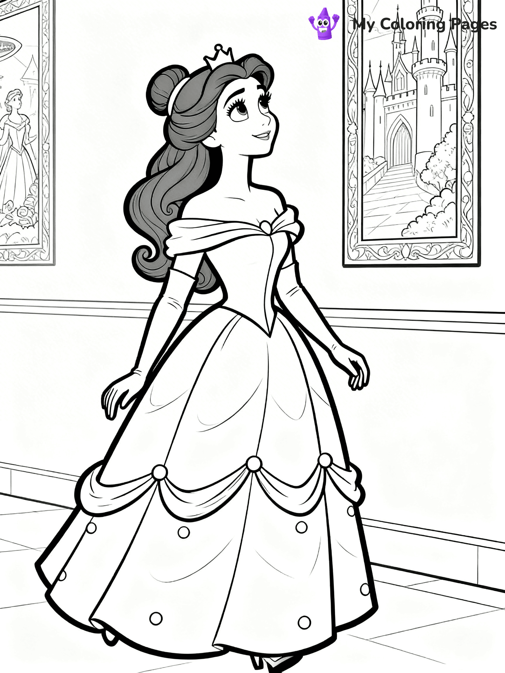 Easy Belle Coloring Pages - 31