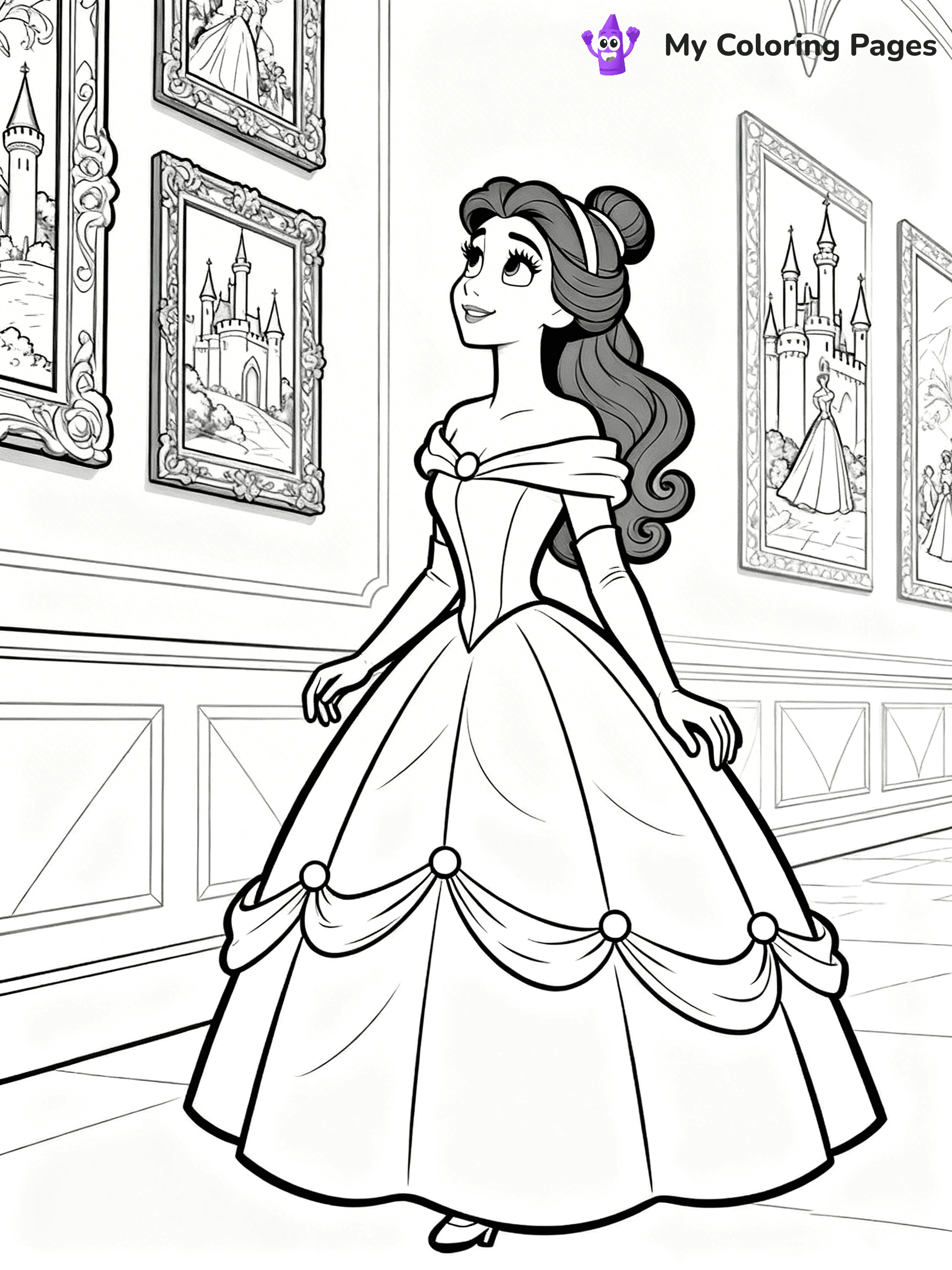 Easy Belle Coloring Pages - 30