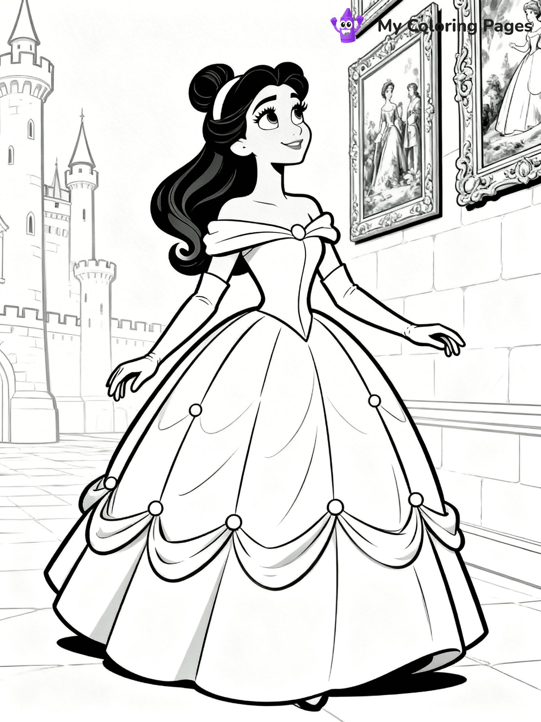 Easy Belle Coloring Pages - 29
