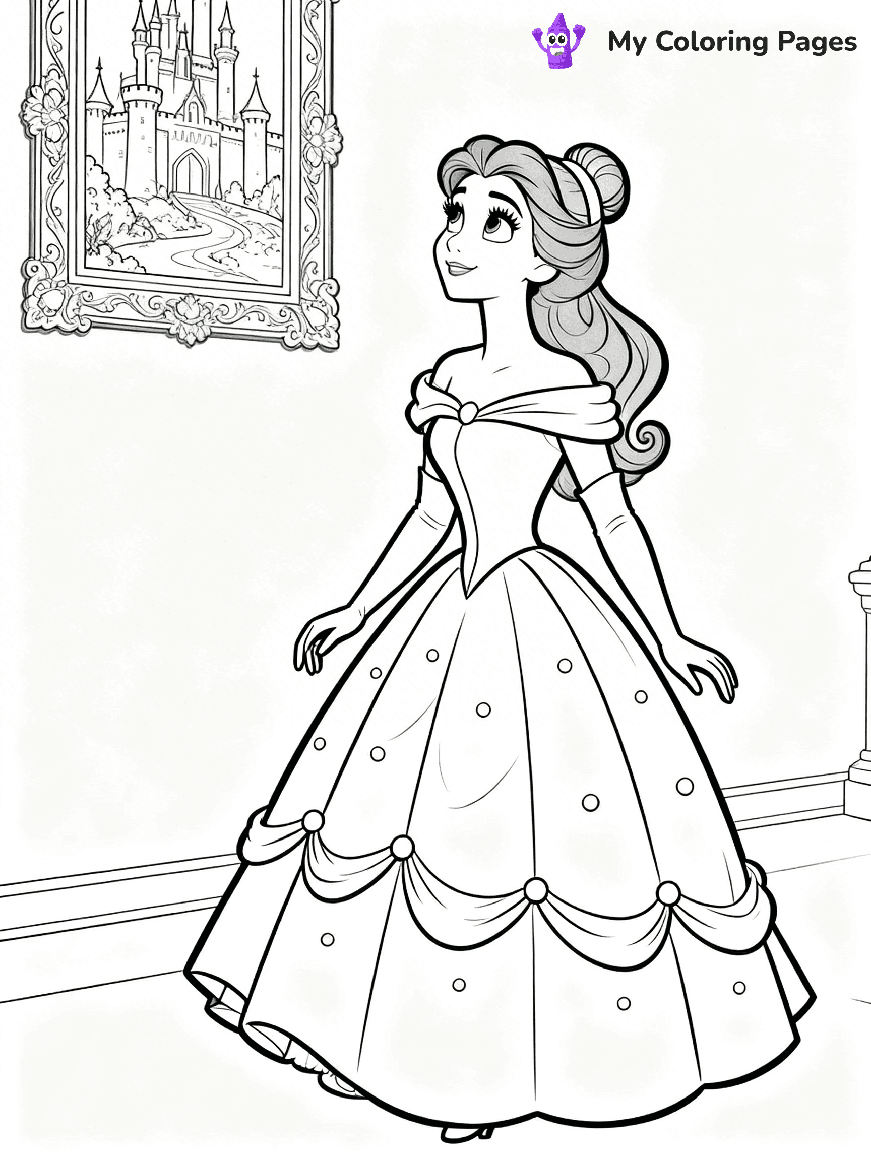 Easy Belle Coloring Pages - 28