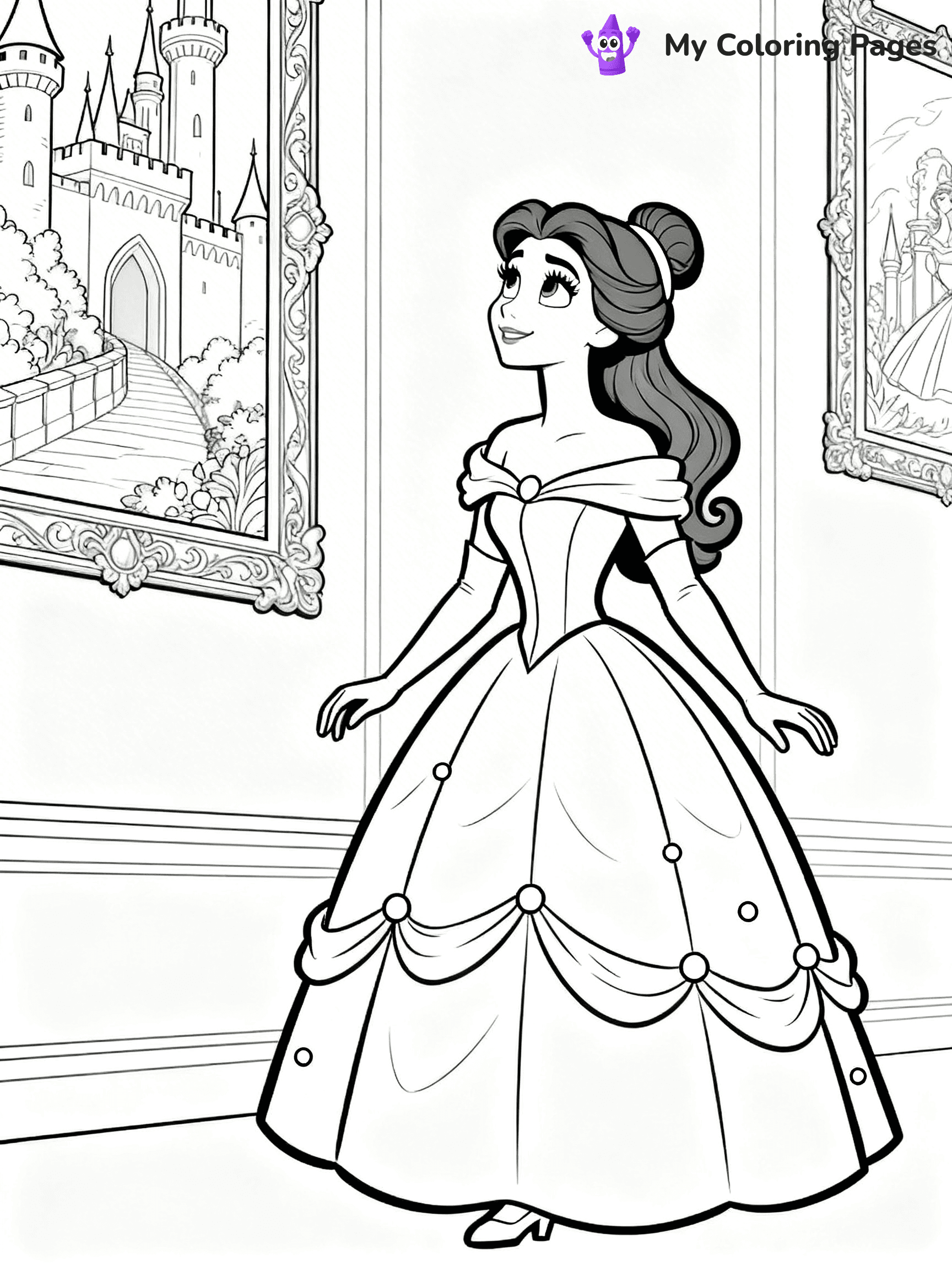 Easy Belle Coloring Pages - 27