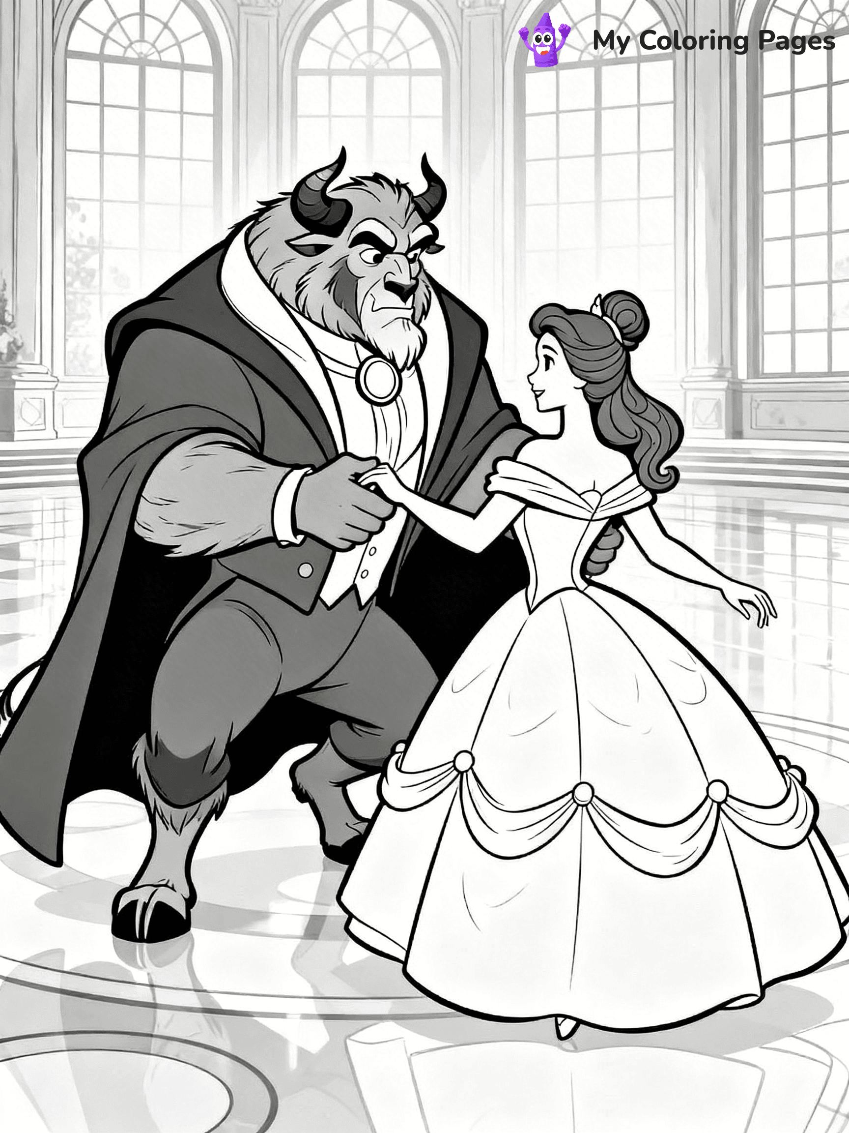 Easy Belle Coloring Pages - 26