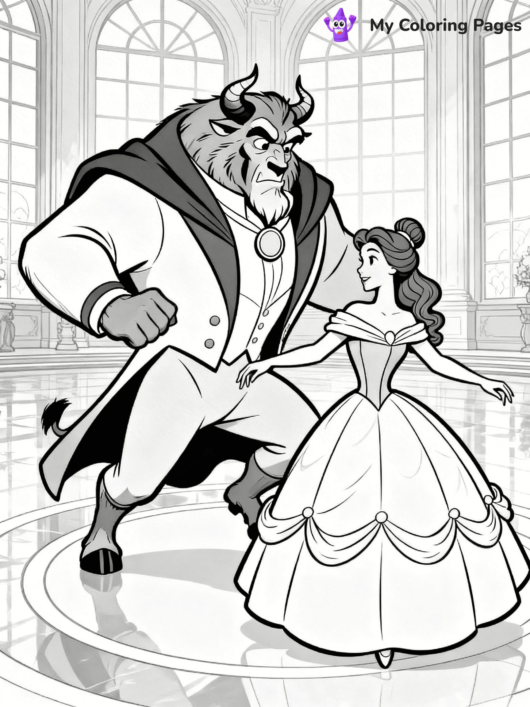Easy Belle Coloring Pages - 25