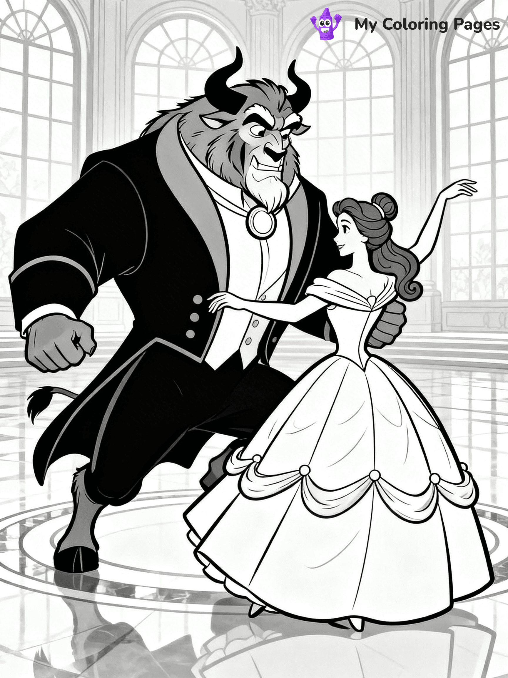 Easy Belle Coloring Pages - 24