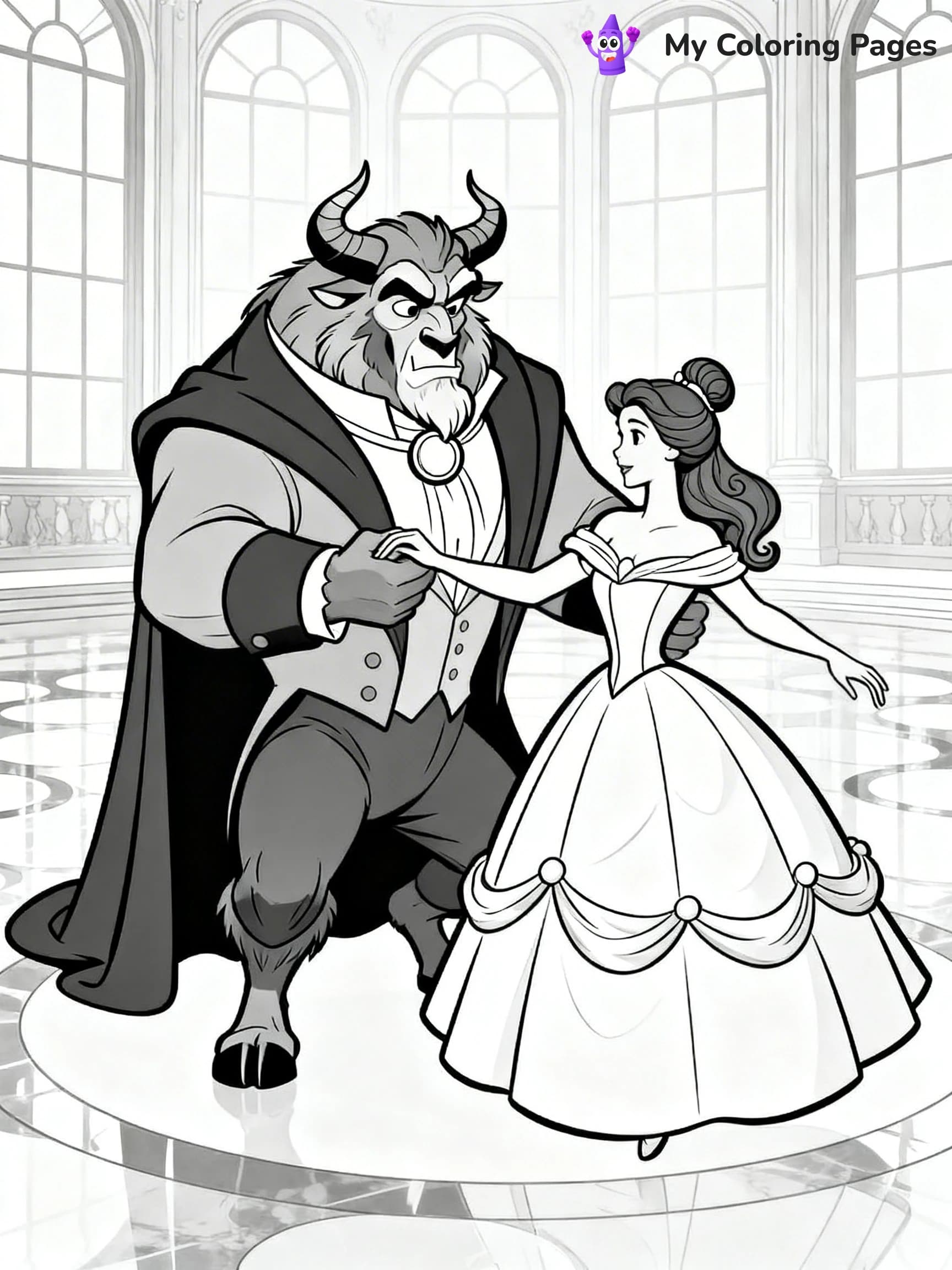 Easy Belle Coloring Pages - 23