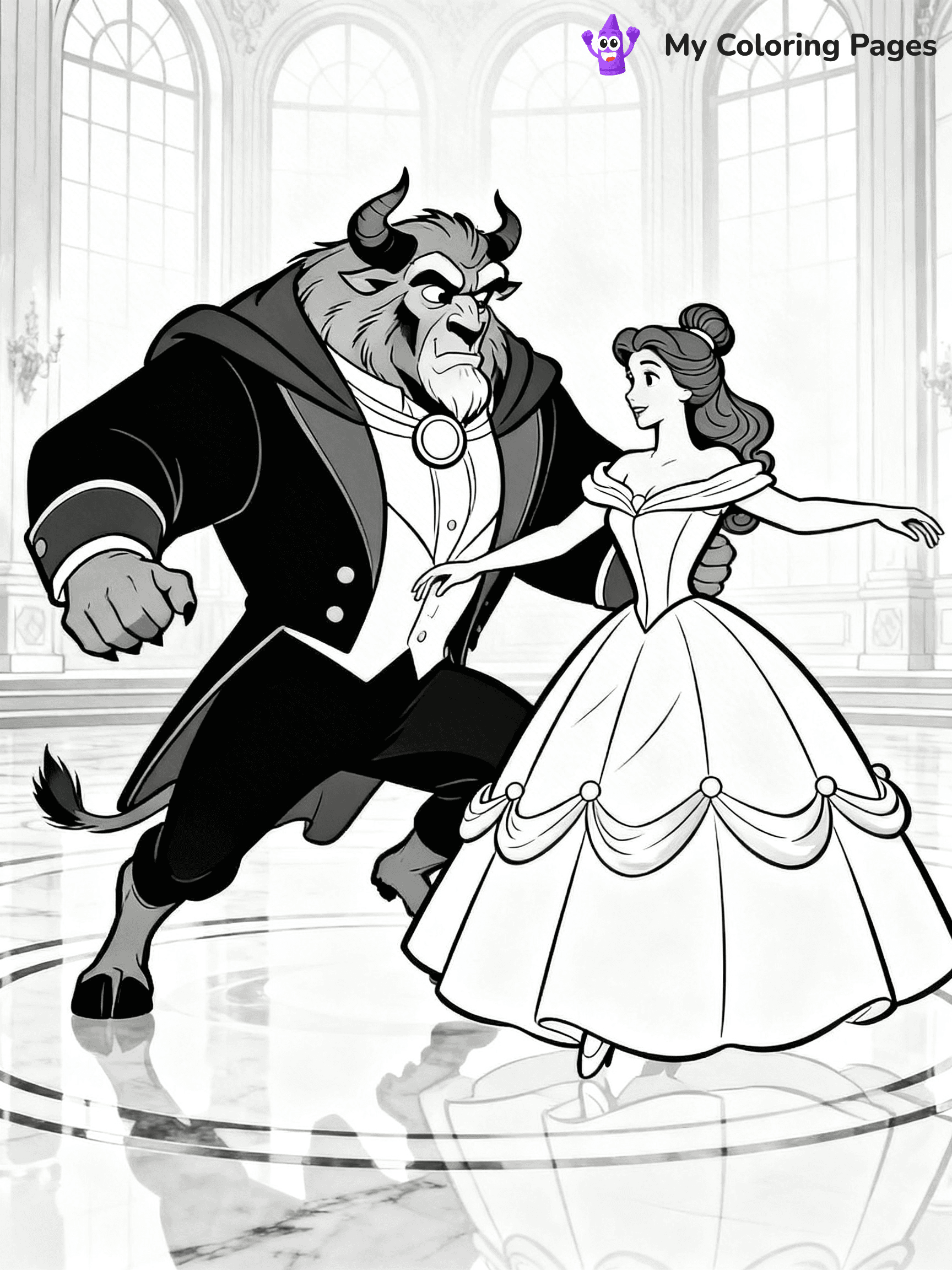 Easy Belle Coloring Pages - 22